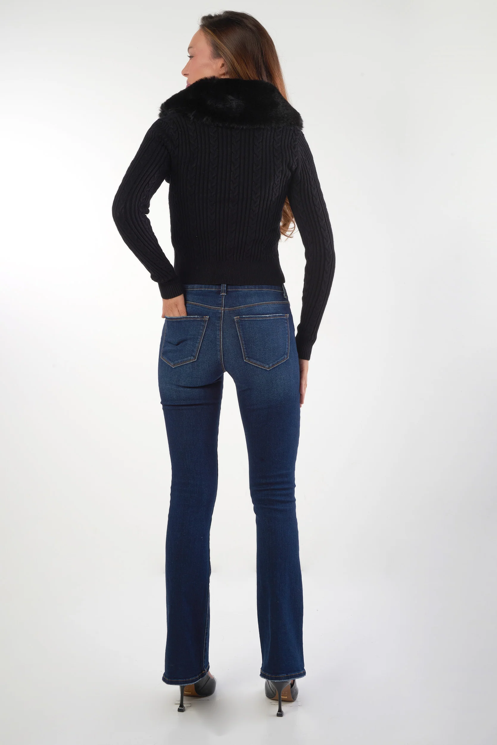 Cardigan à col en fourrure - PINA - (E-B8) - Image 17