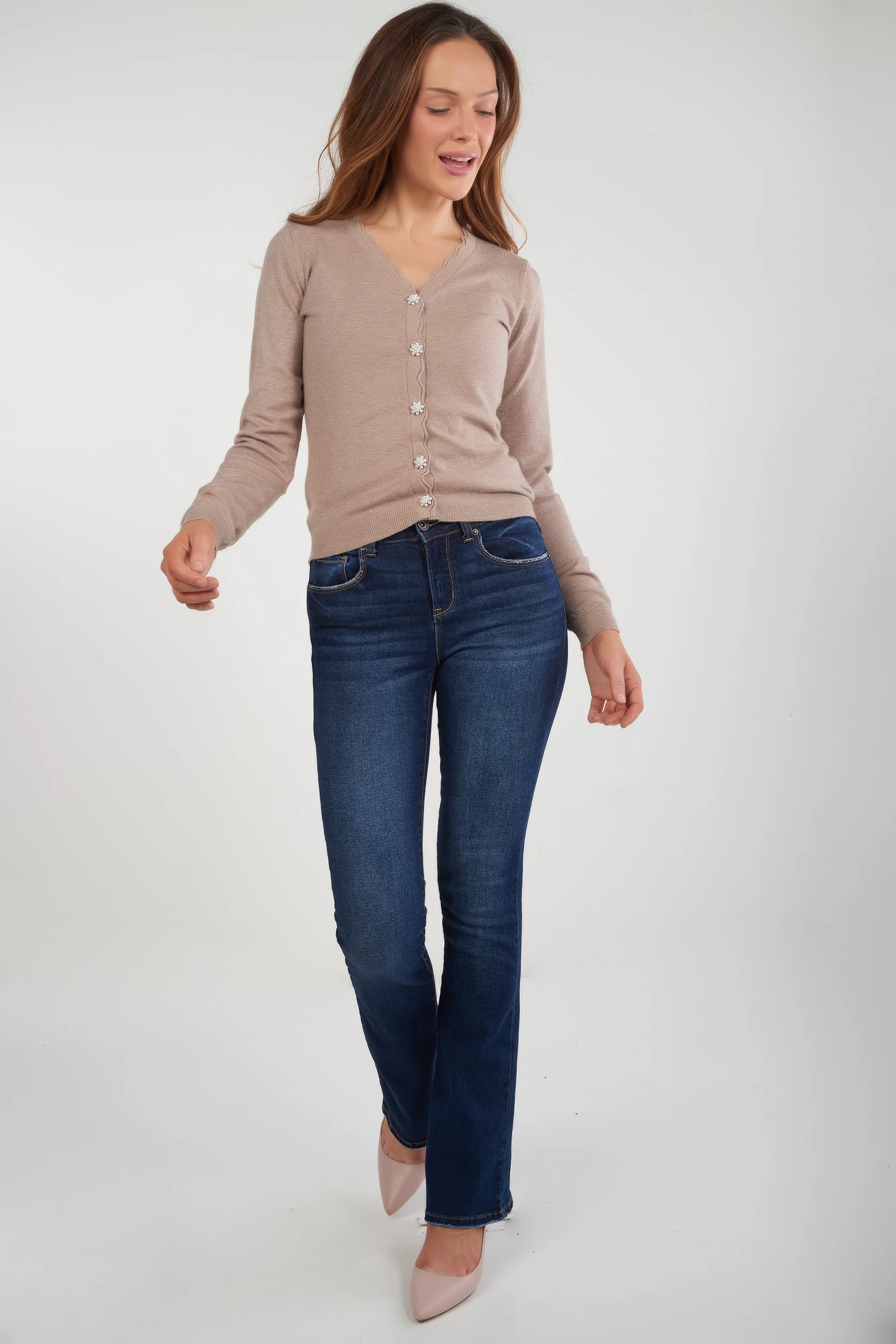 Cardigan festonné avec perles - BRUNA - (E-B8) - Image 14
