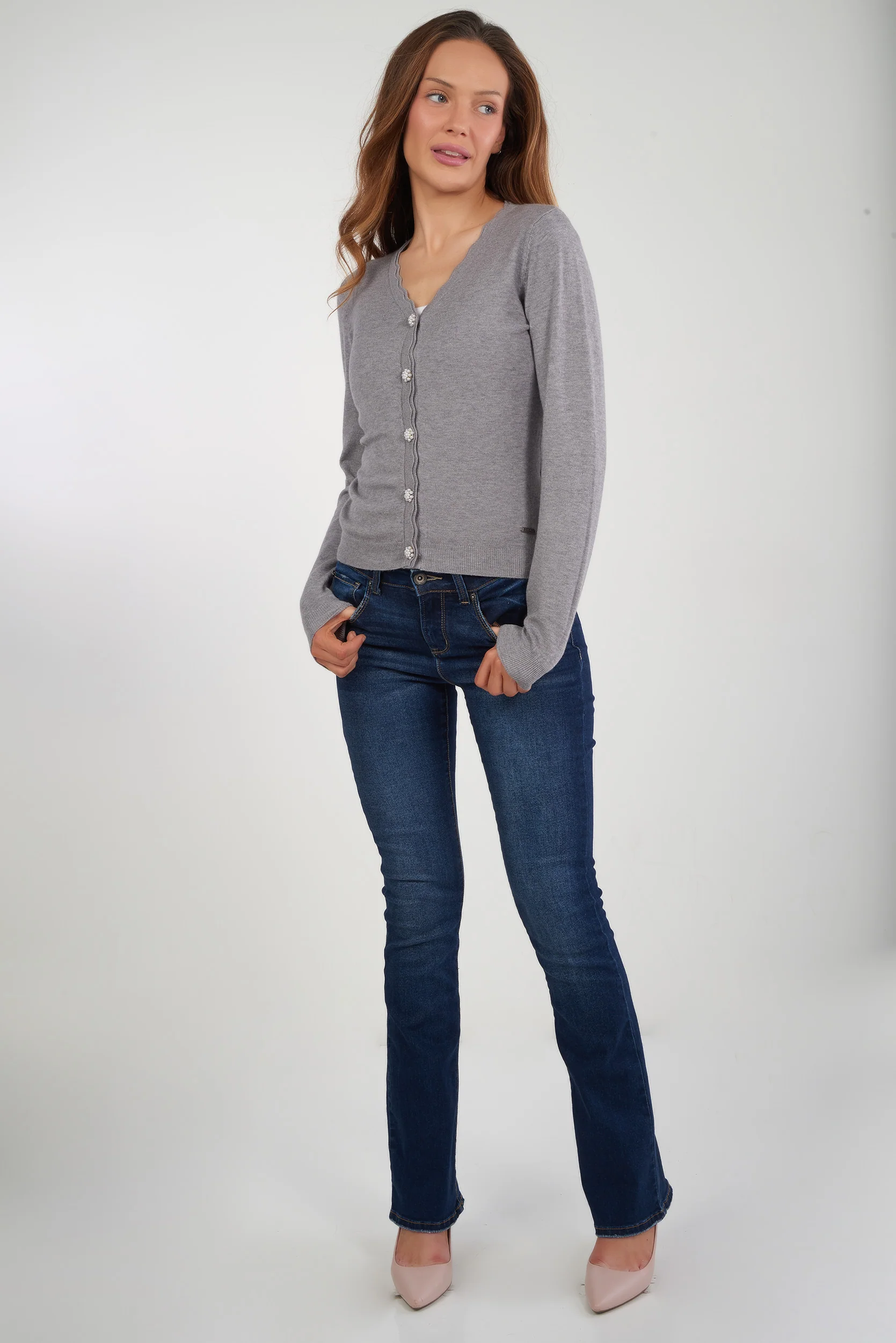 Cardigan festonné avec perles - BRUNA - (E-B8) - Image 6