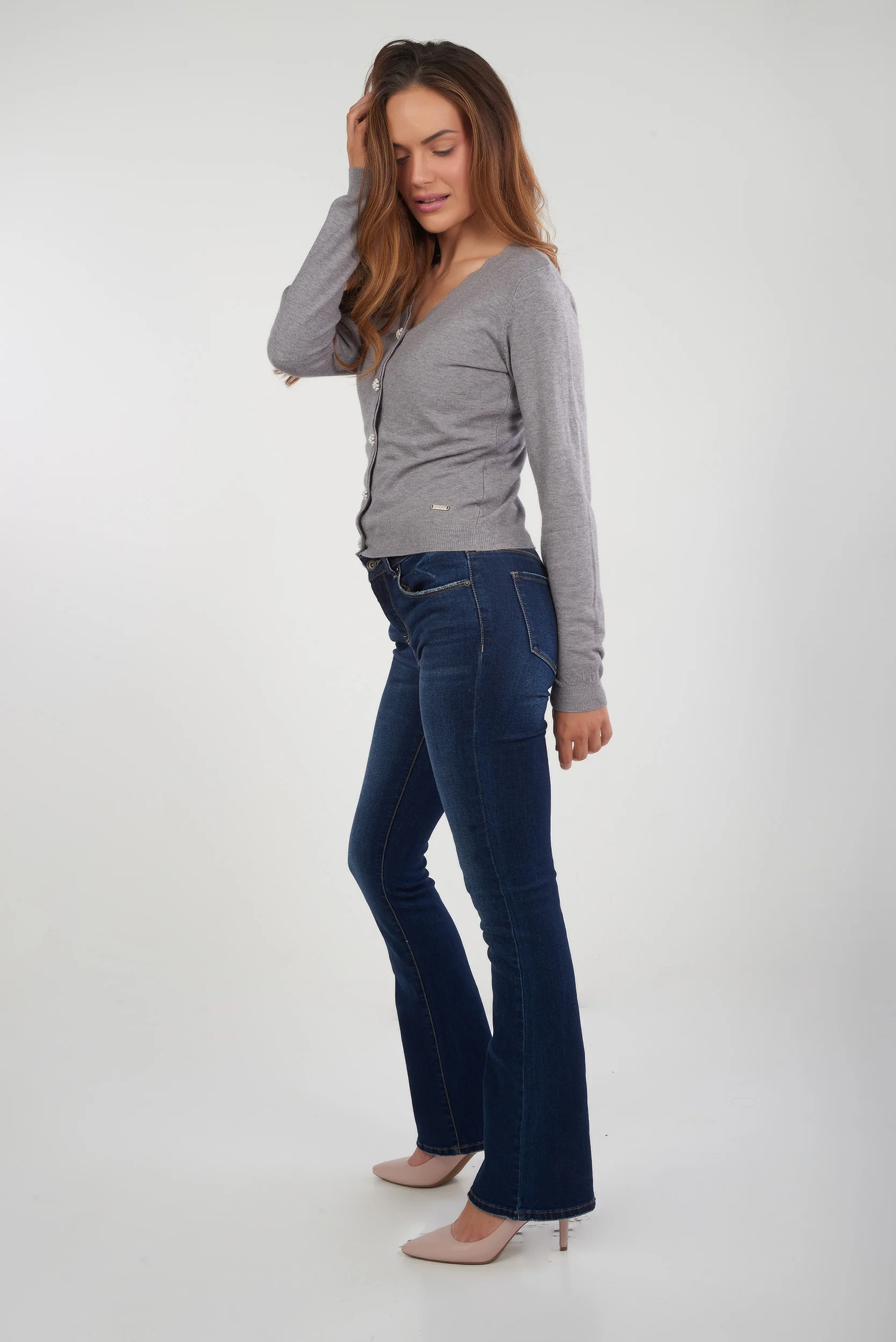 Cardigan festonné avec perles - BRUNA - (E-B8) - Image 8