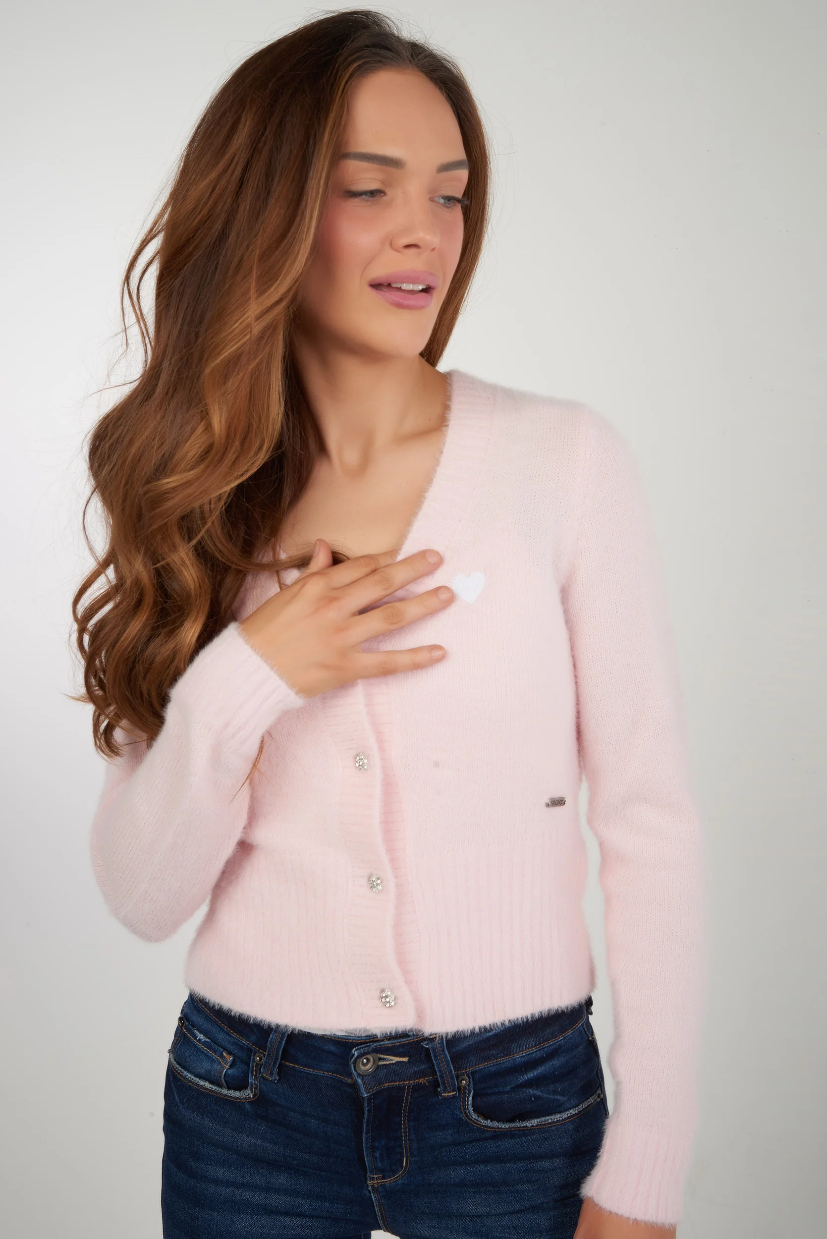 Cardigan duveteux à col en V - LAURANA-Y2 - (E-B7) - Image 18