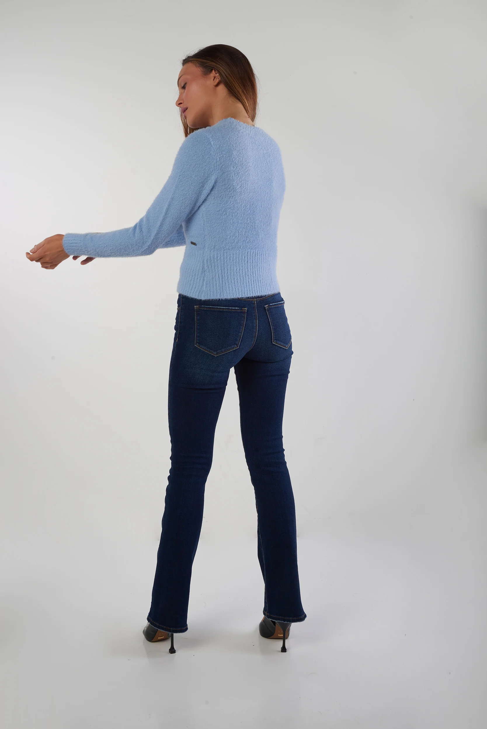 Cardigan duveteux à col en V - LAURANA-Y2 - (E-B7) - Image 6
