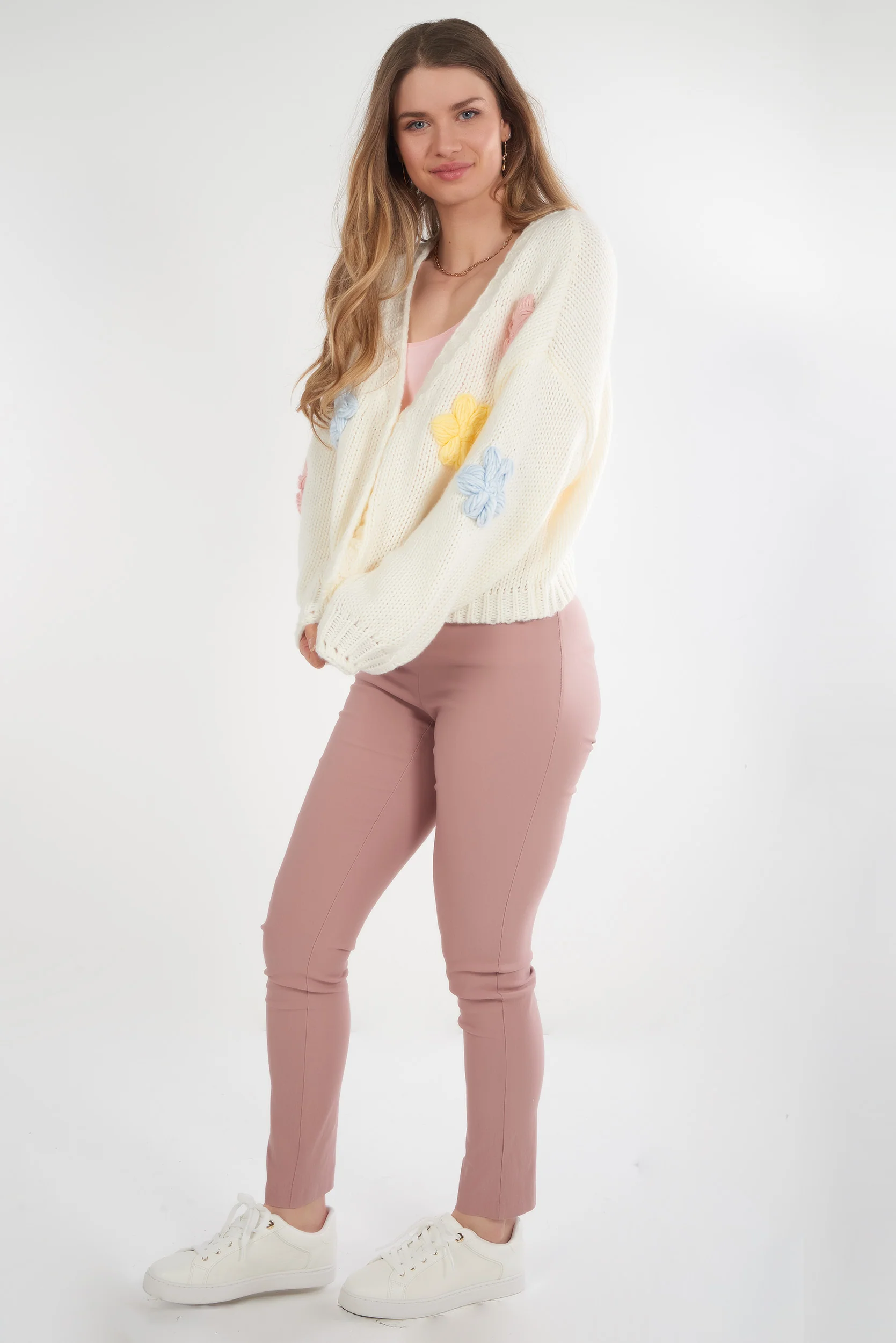 Cardigan en tricot à fleurs en relief - Y8755-B - (E-A9) - Image 5