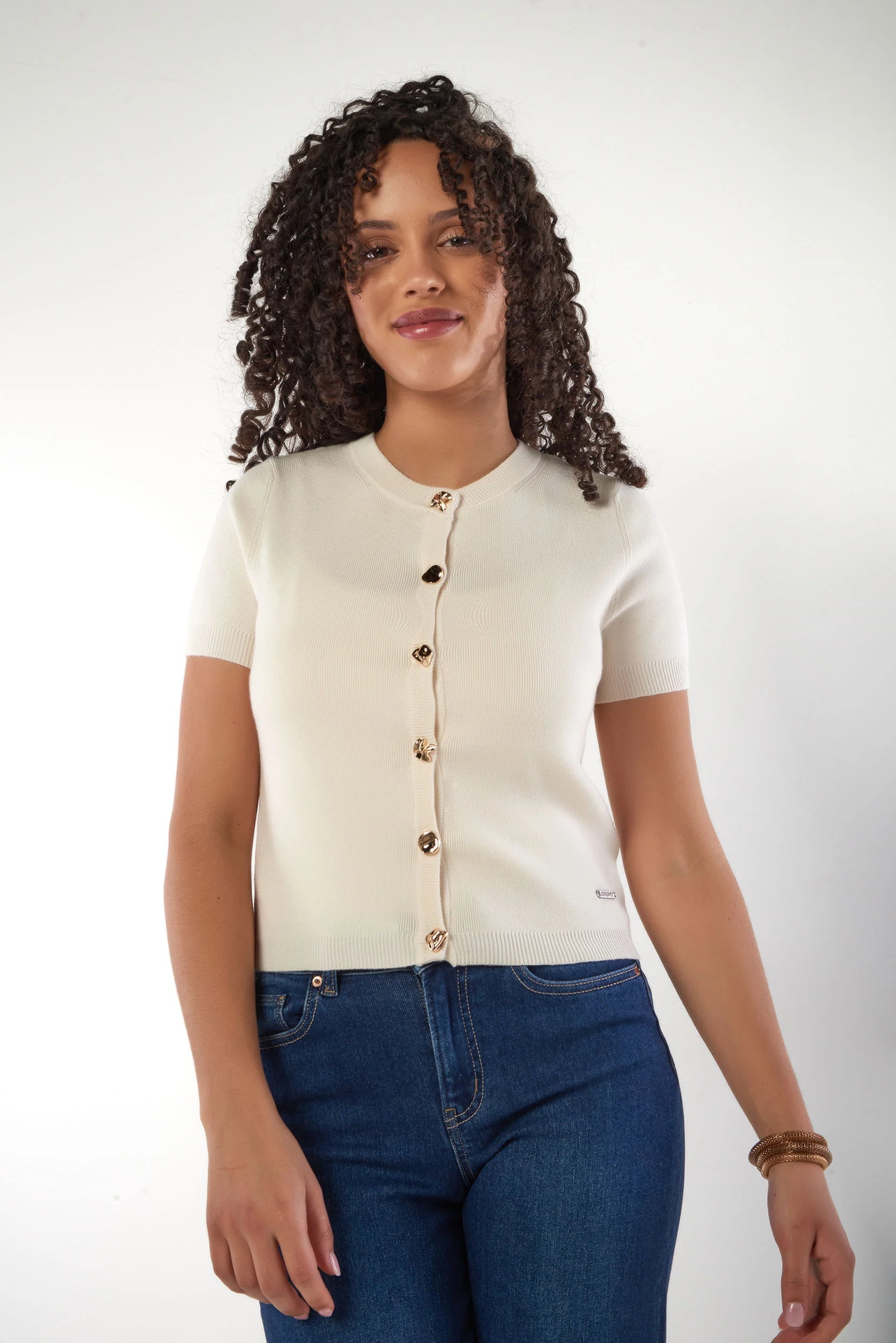 Cardigan Élégant Boutons Dorés - CELINIE - (E-A8) - Image 7