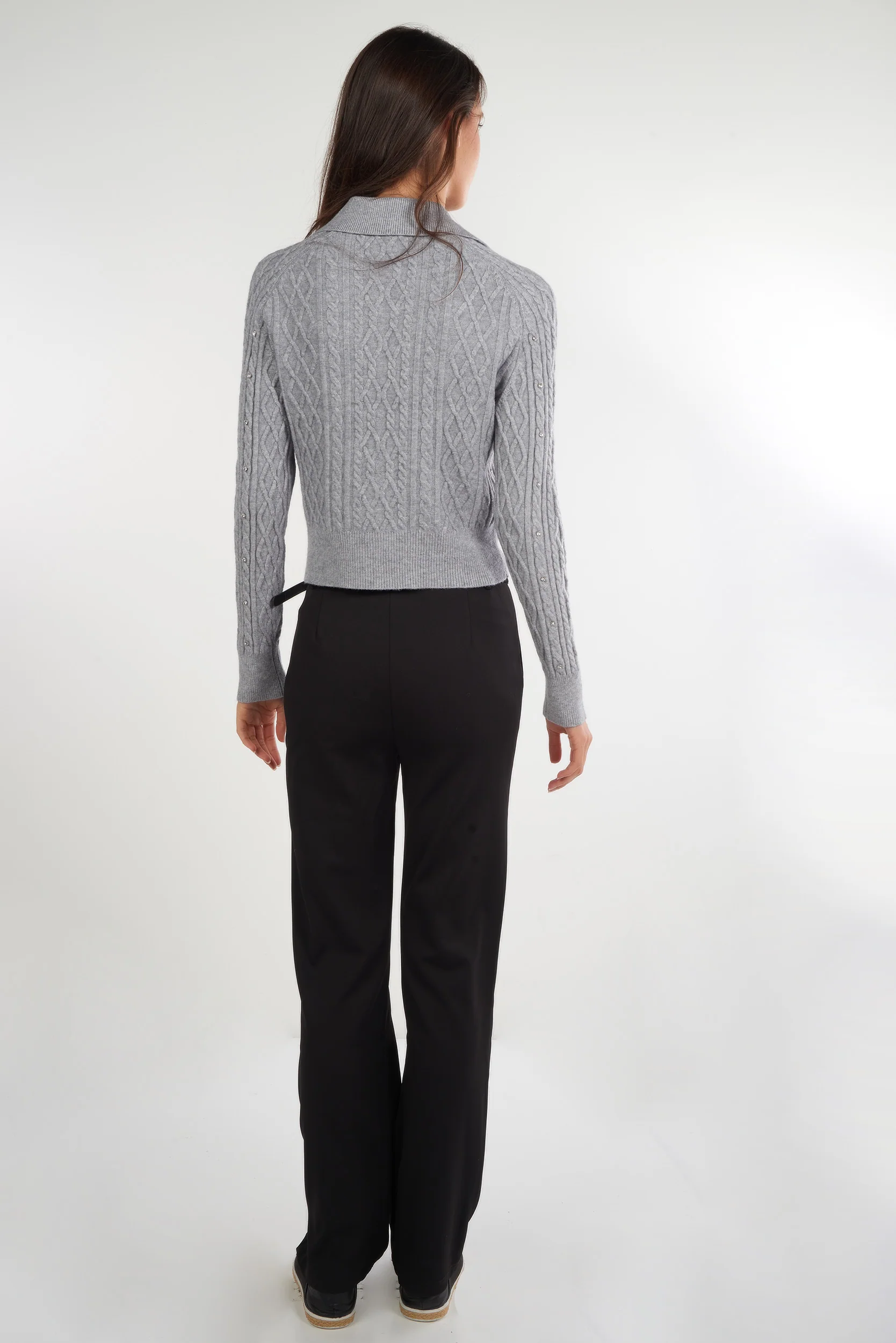 Cardigan torsadé avec pierres - FS162 - (E-A9) - Image 14