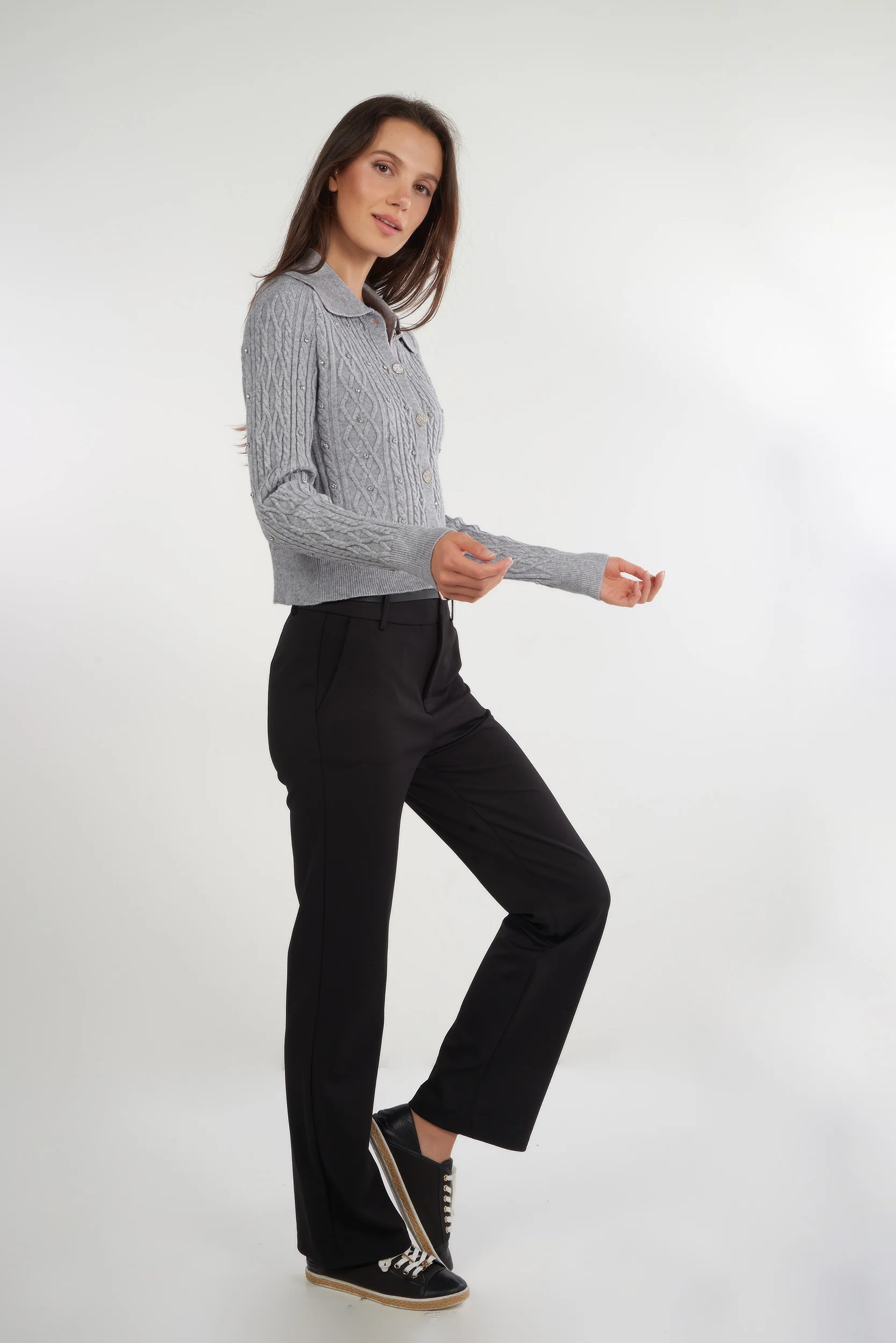 Cardigan torsadé avec pierres - FS162 - (E-A9) - Image 15