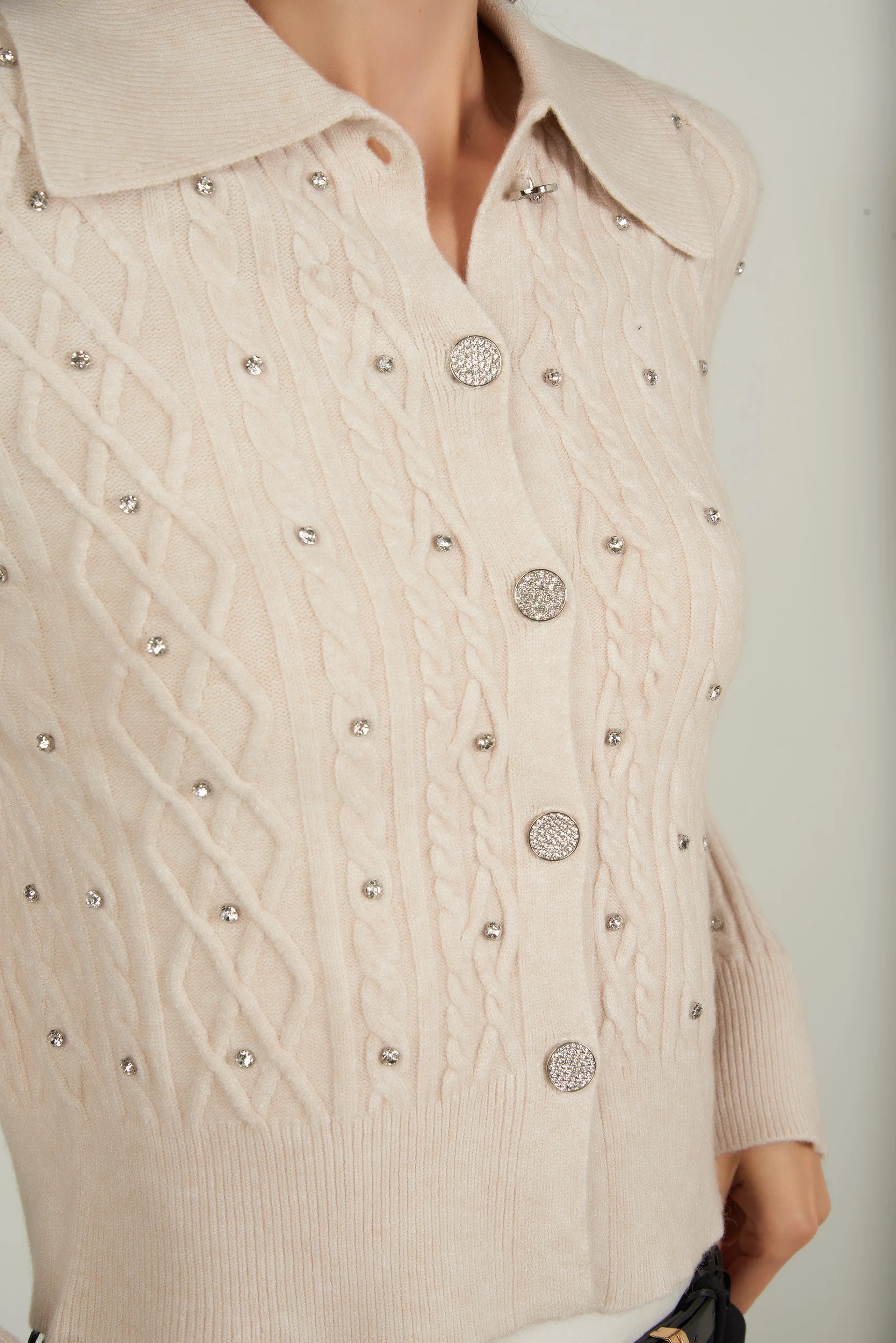 Cardigan torsadé avec pierres - FS162 - (E-A9) - Image 5