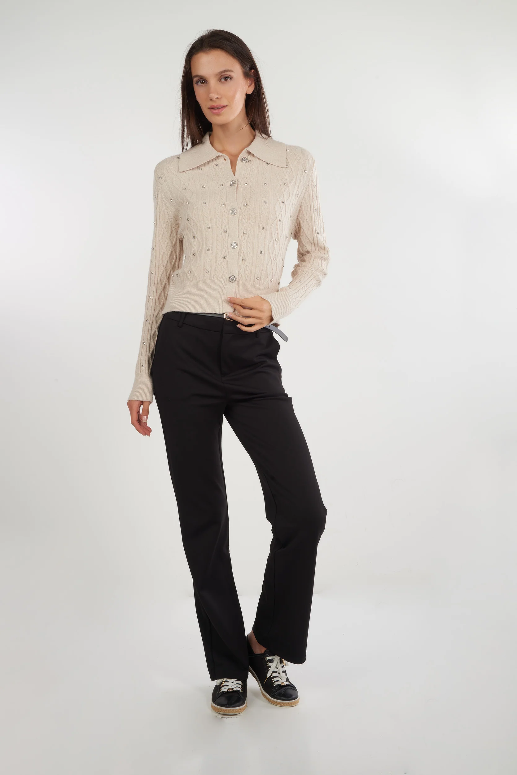 Cardigan torsadé avec pierres - FS162 - (E-A9) - Image 6