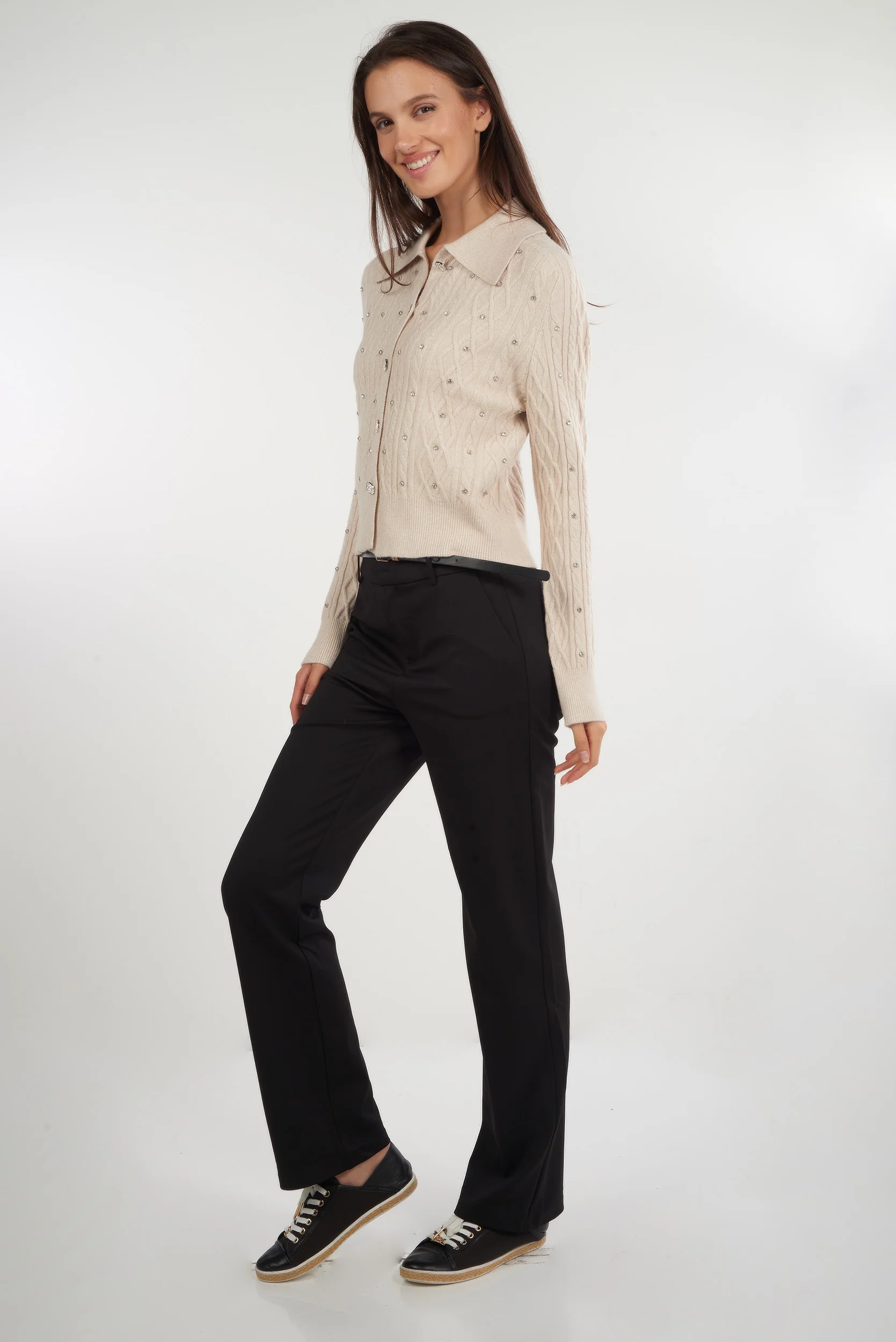 Cardigan torsadé avec pierres - FS162 - (E-A9) - Image 8