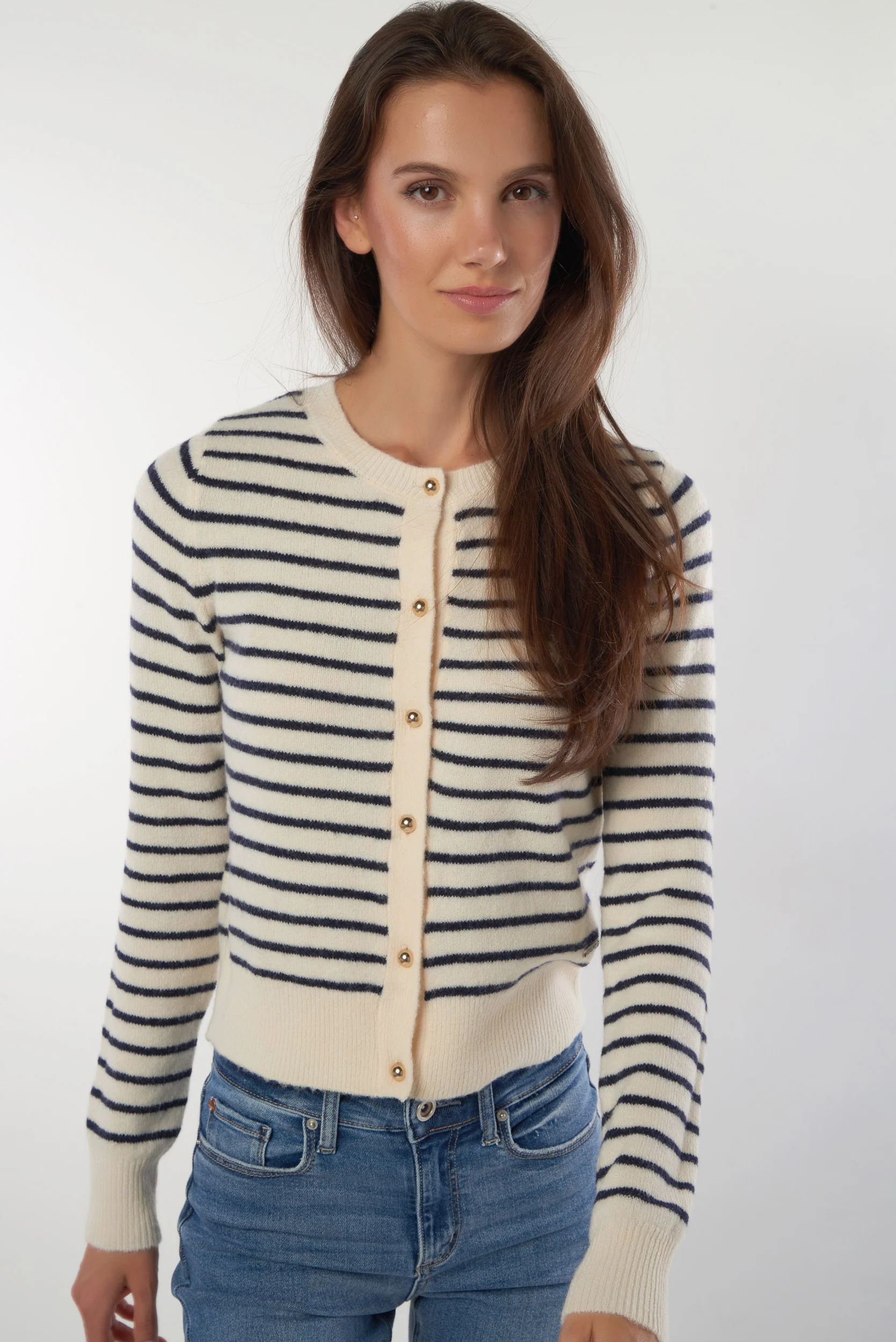 Cardigan rayé avec boutons - ETHEL - (E-B4) - Image 11