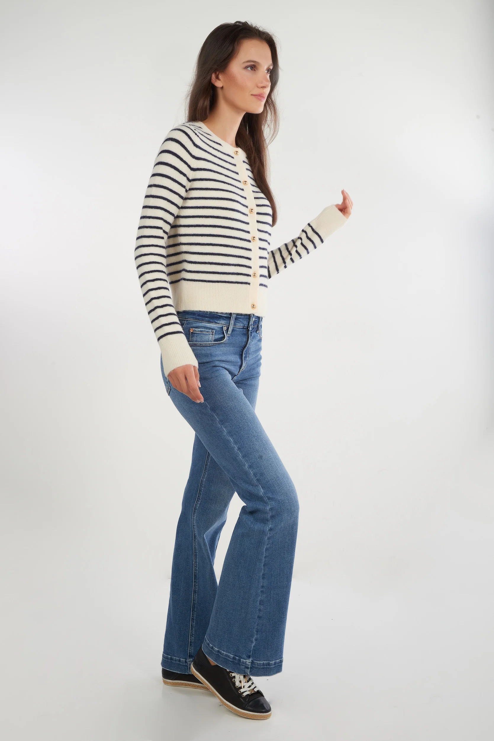Cardigan rayé avec boutons - ETHEL - (E-B4) - Image 13
