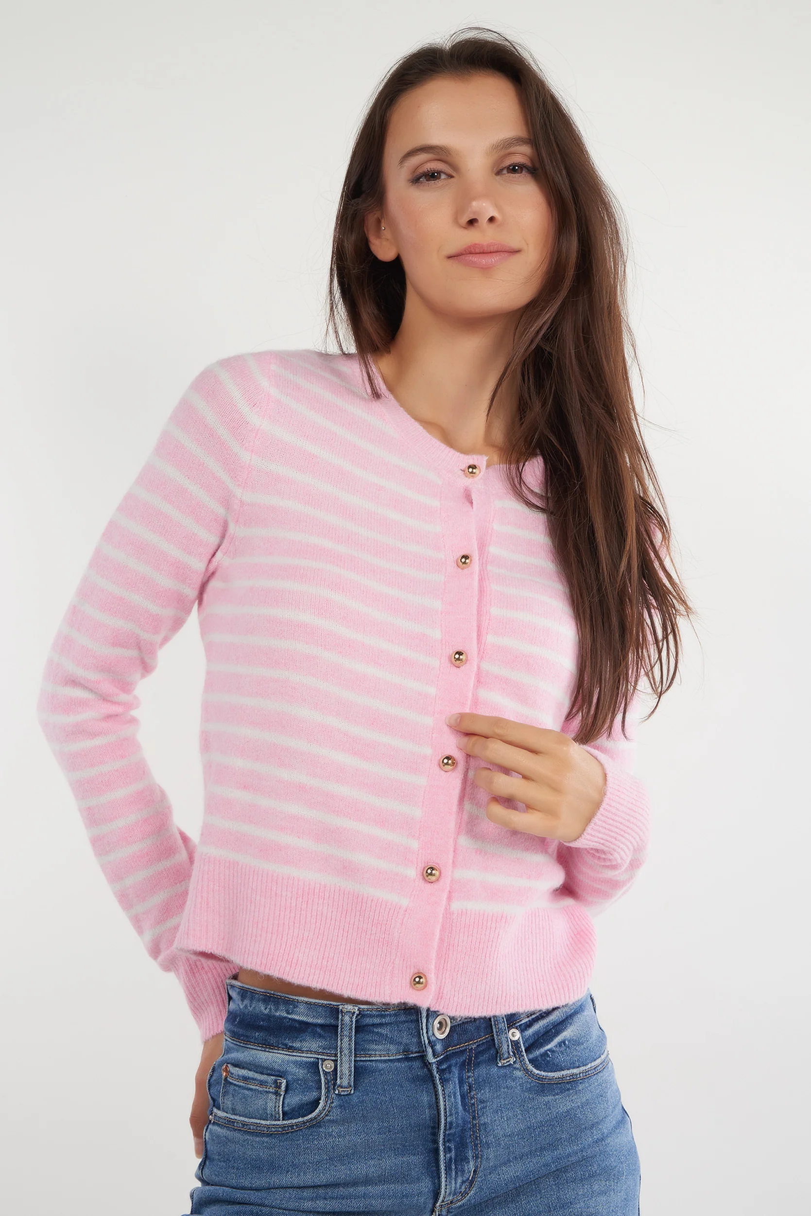 Cardigan rayé avec boutons - ETHEL - (E-B4) - Image 17