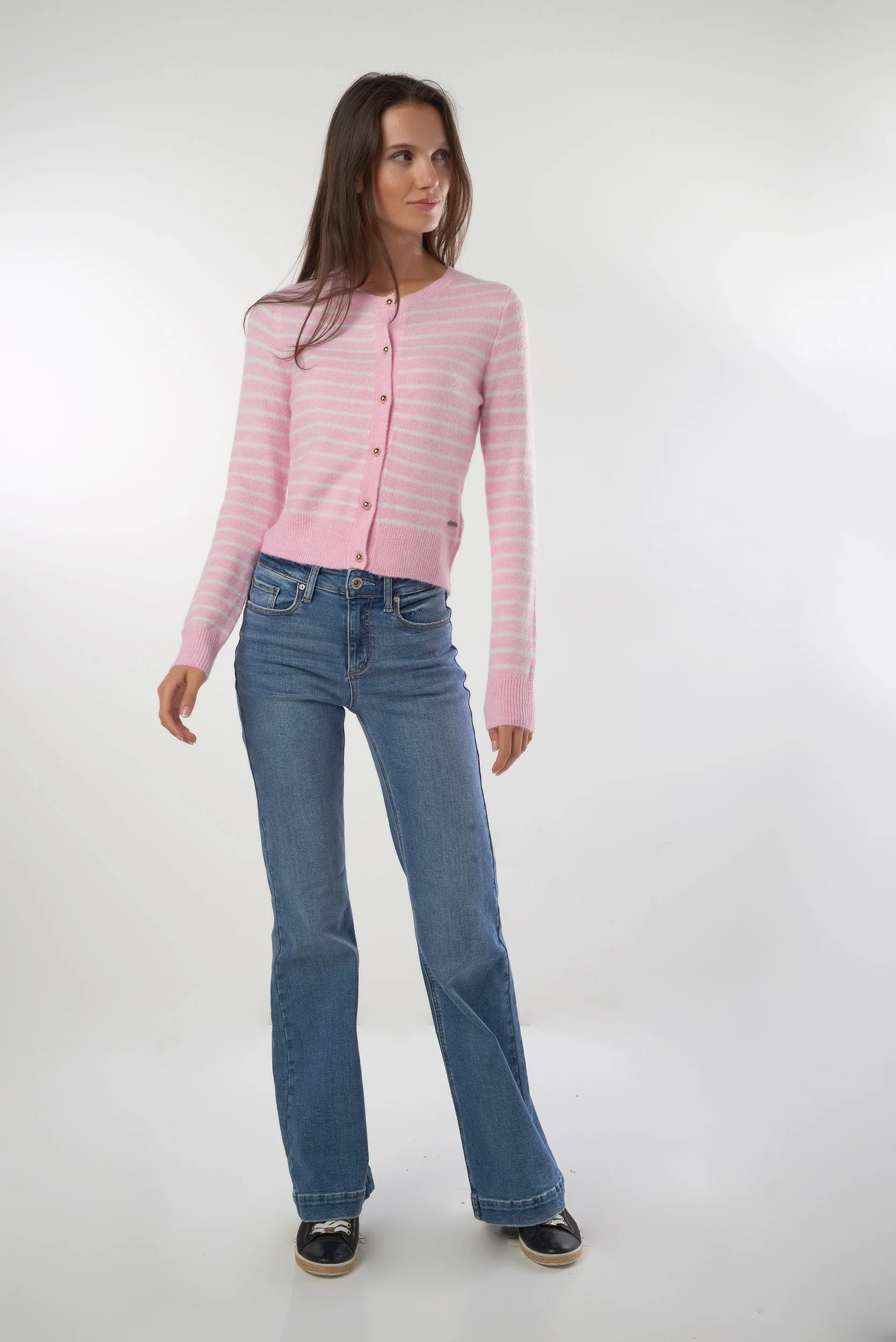 Cardigan rayé avec boutons - ETHEL - (E-B4) - Image 18