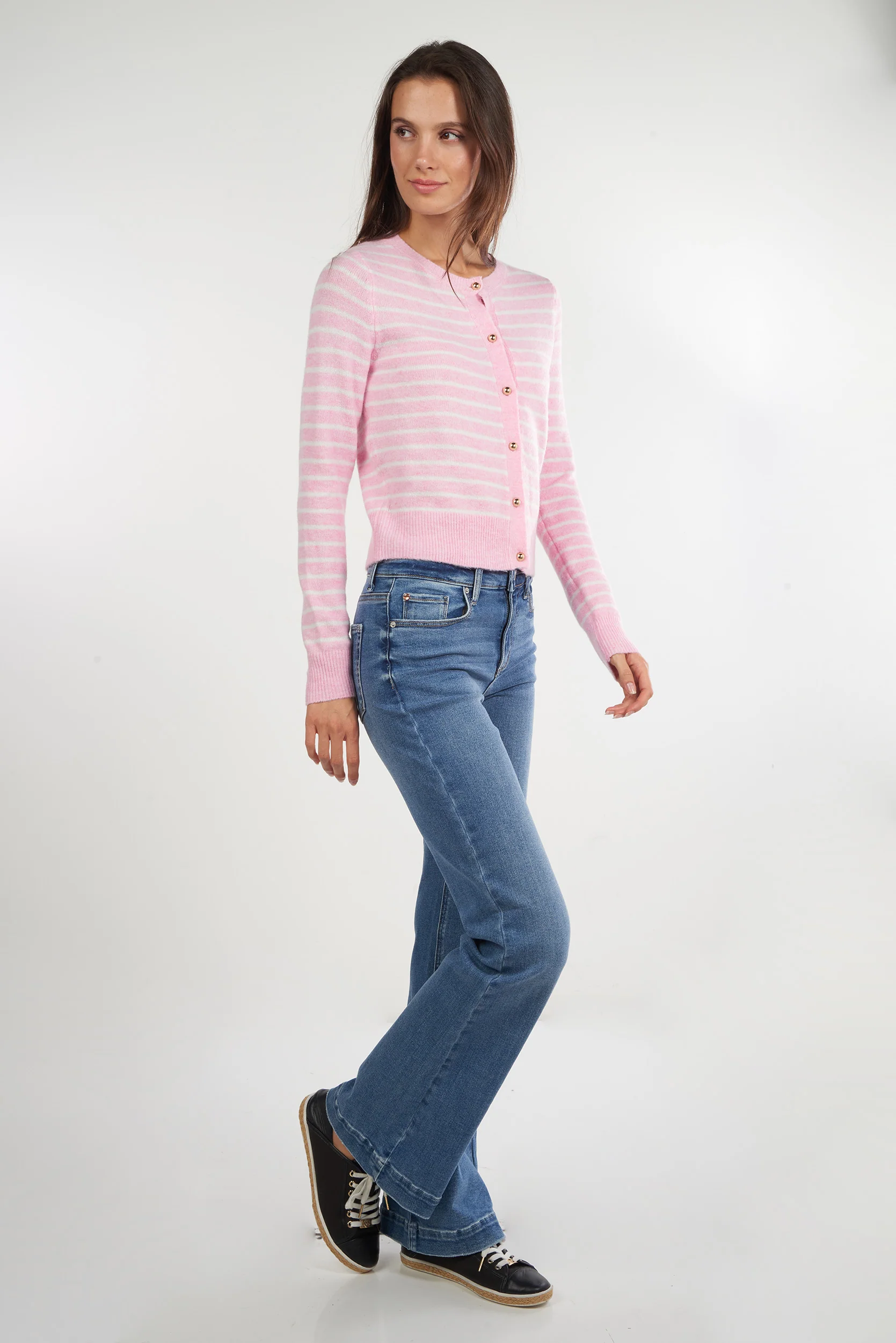 Cardigan rayé avec boutons - ETHEL - (E-B4) - Image 19
