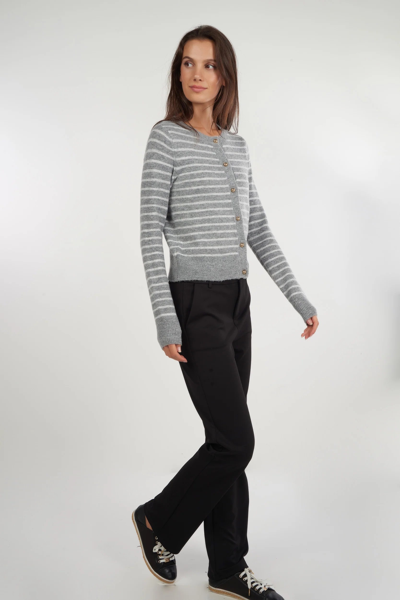 Cardigan rayé avec boutons - ETHEL - (E-B4) - Image 7