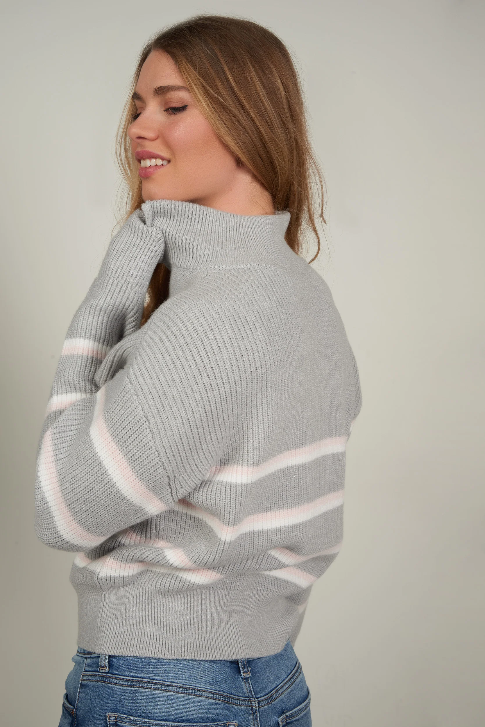 Chandail rayé avec zip - COZY-Y2 - (E-B5) - Image 11
