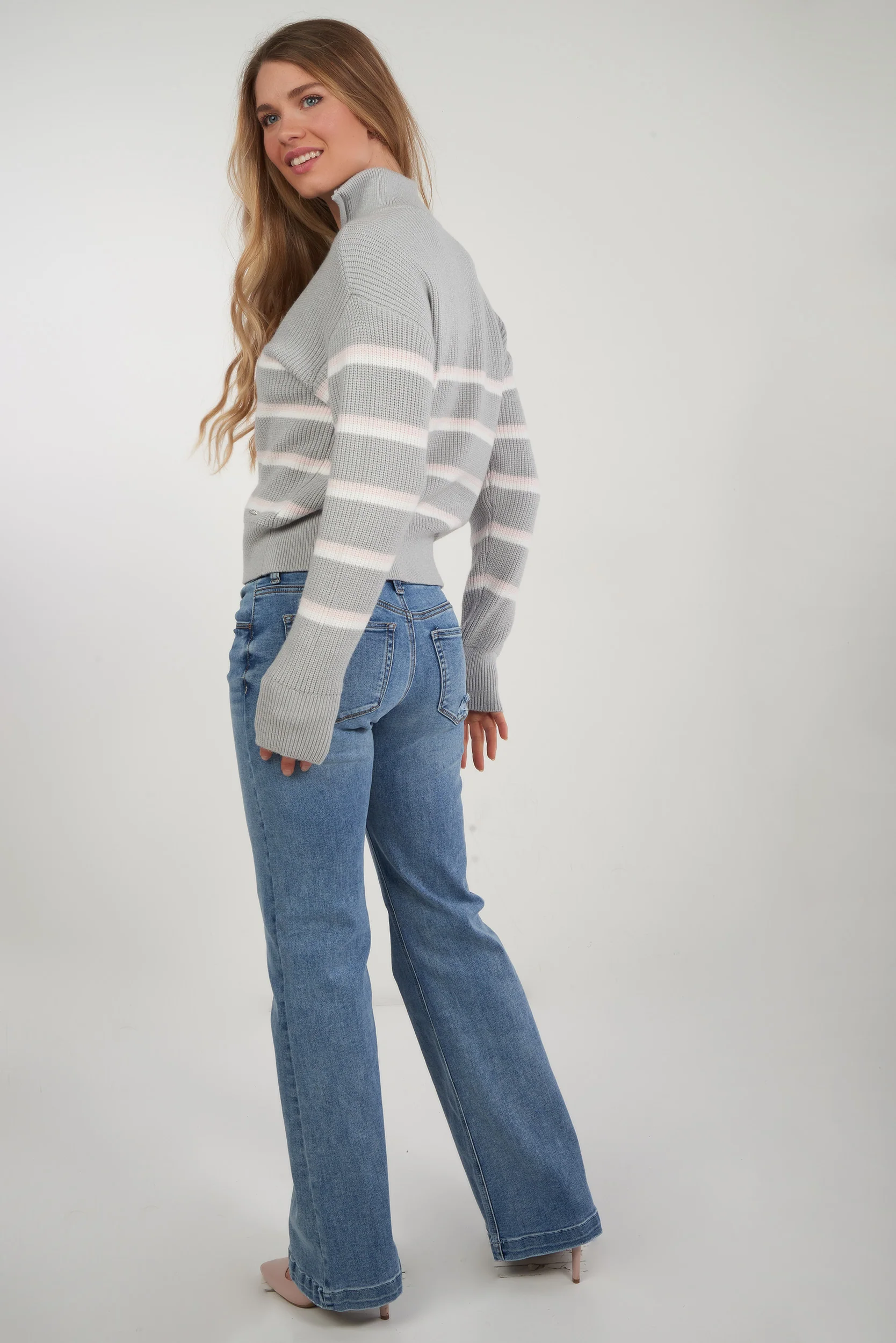Chandail rayé avec zip - COZY-Y2 - (E-B5) - Image 13