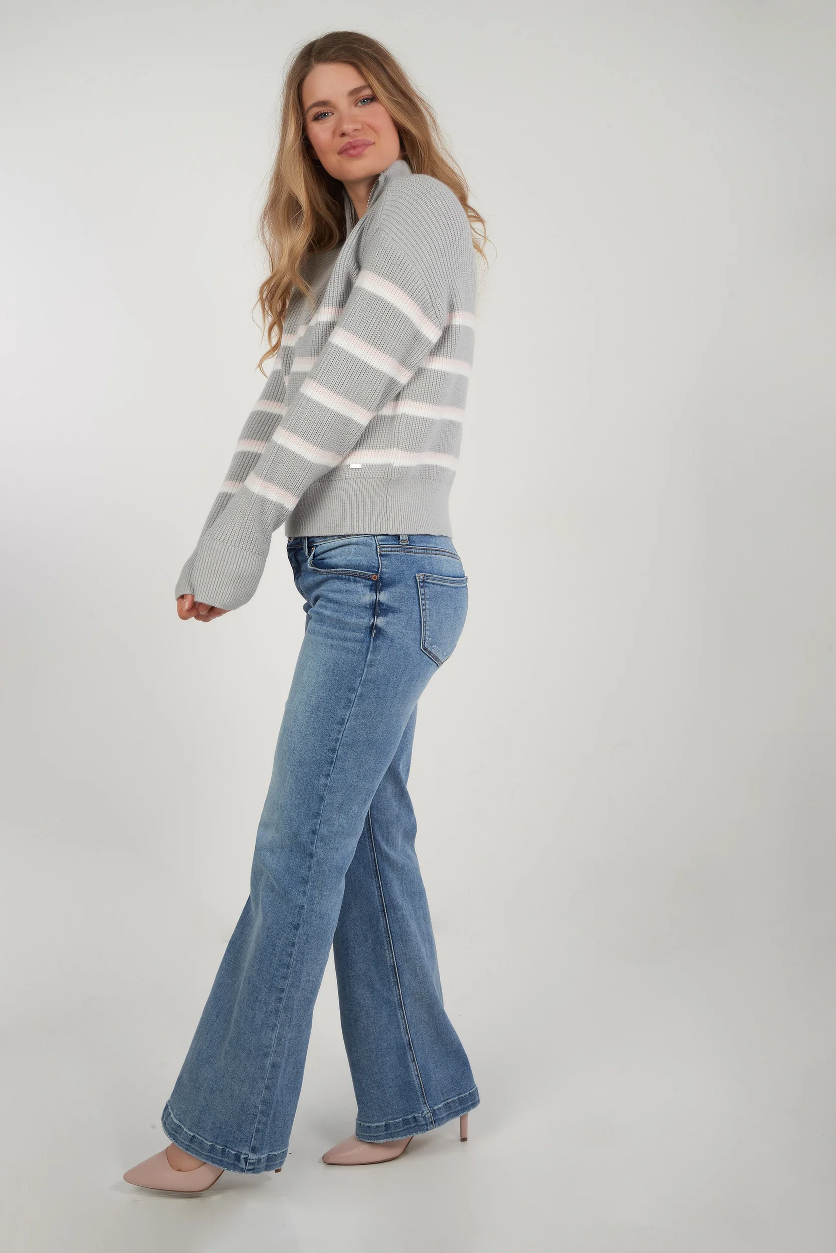 Chandail rayé avec zip - COZY-Y2 - (E-B5) - Image 14