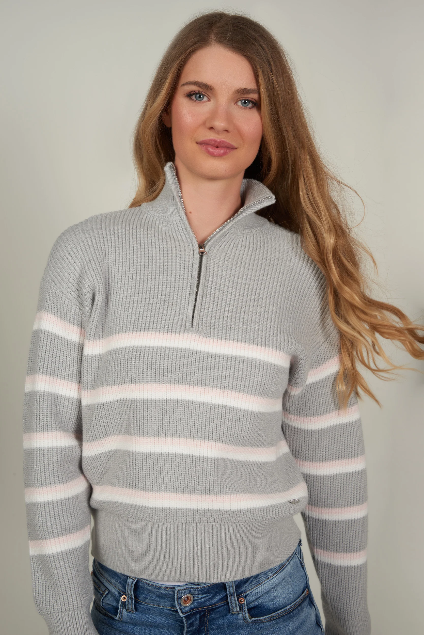 Chandail rayé avec zip - COZY-Y2 - (E-B5) - Image 8