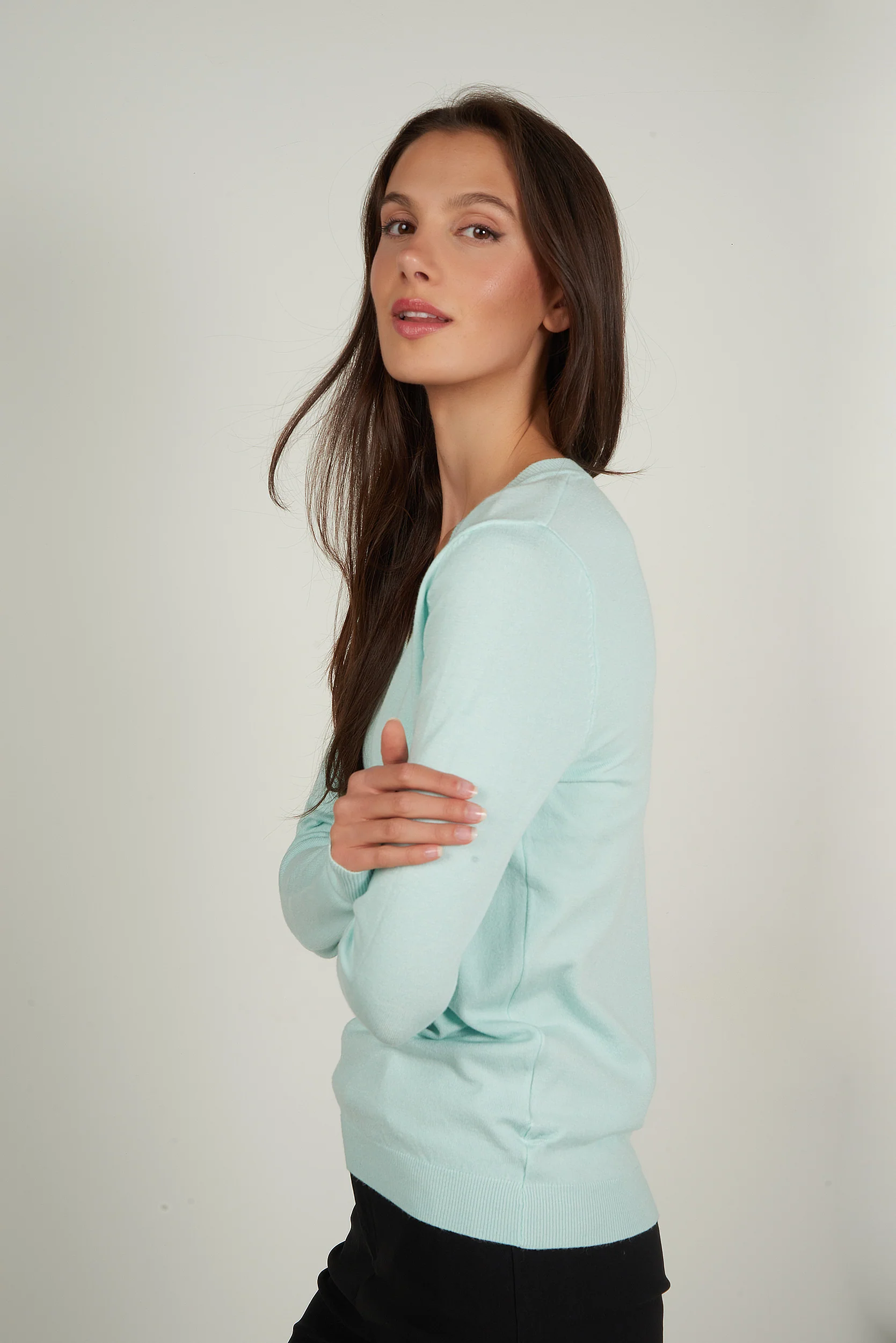 Chandail basique avec col en V - LT25053 - (E-A1) - Image 32