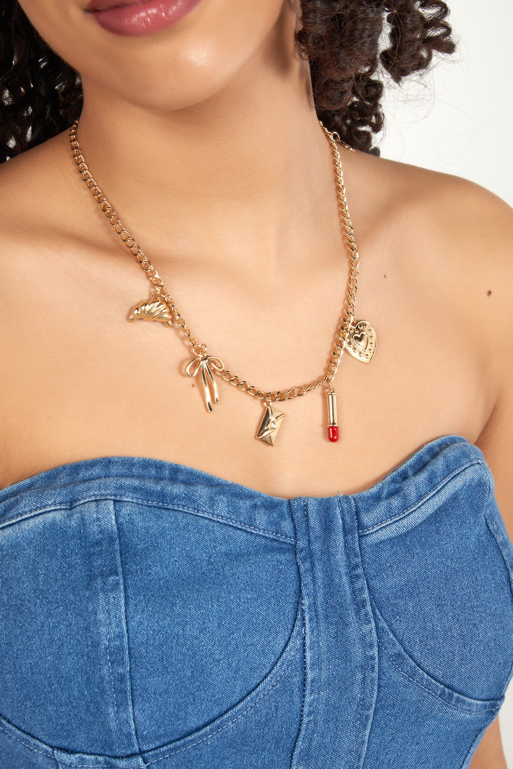 Collier Chaîne Dorée avec Charms - C1192 - VENTE FINALE