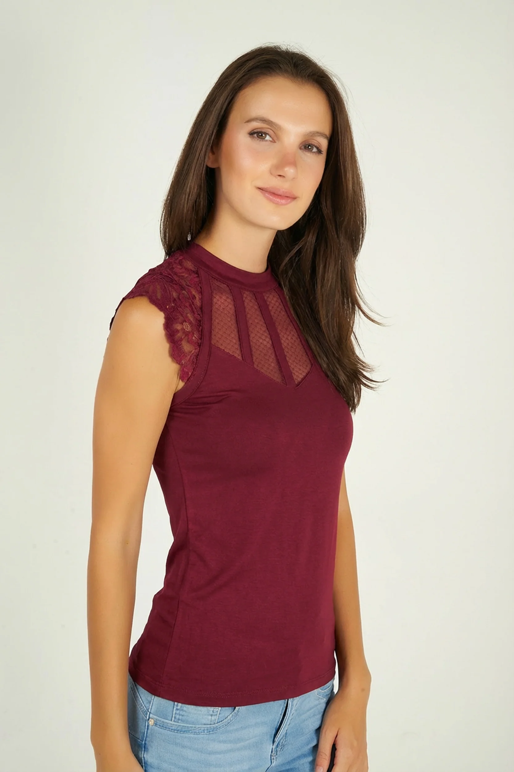 Haut avec dentelle sans manche - LISE-Y2 - (E-B4) - Image 8