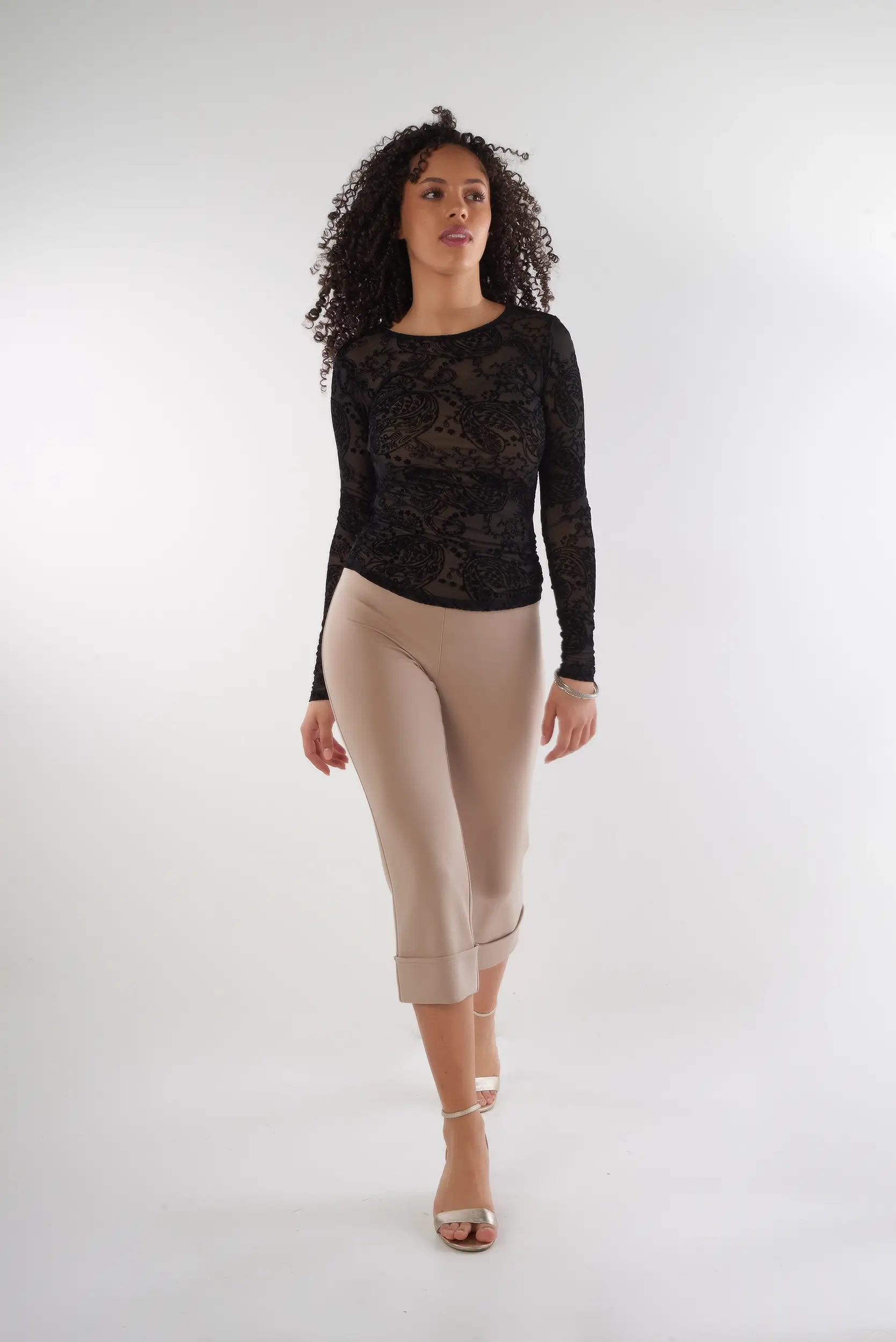 Haut à motifs en velour - ANAE-PY2 - (E-B2) - Image 4