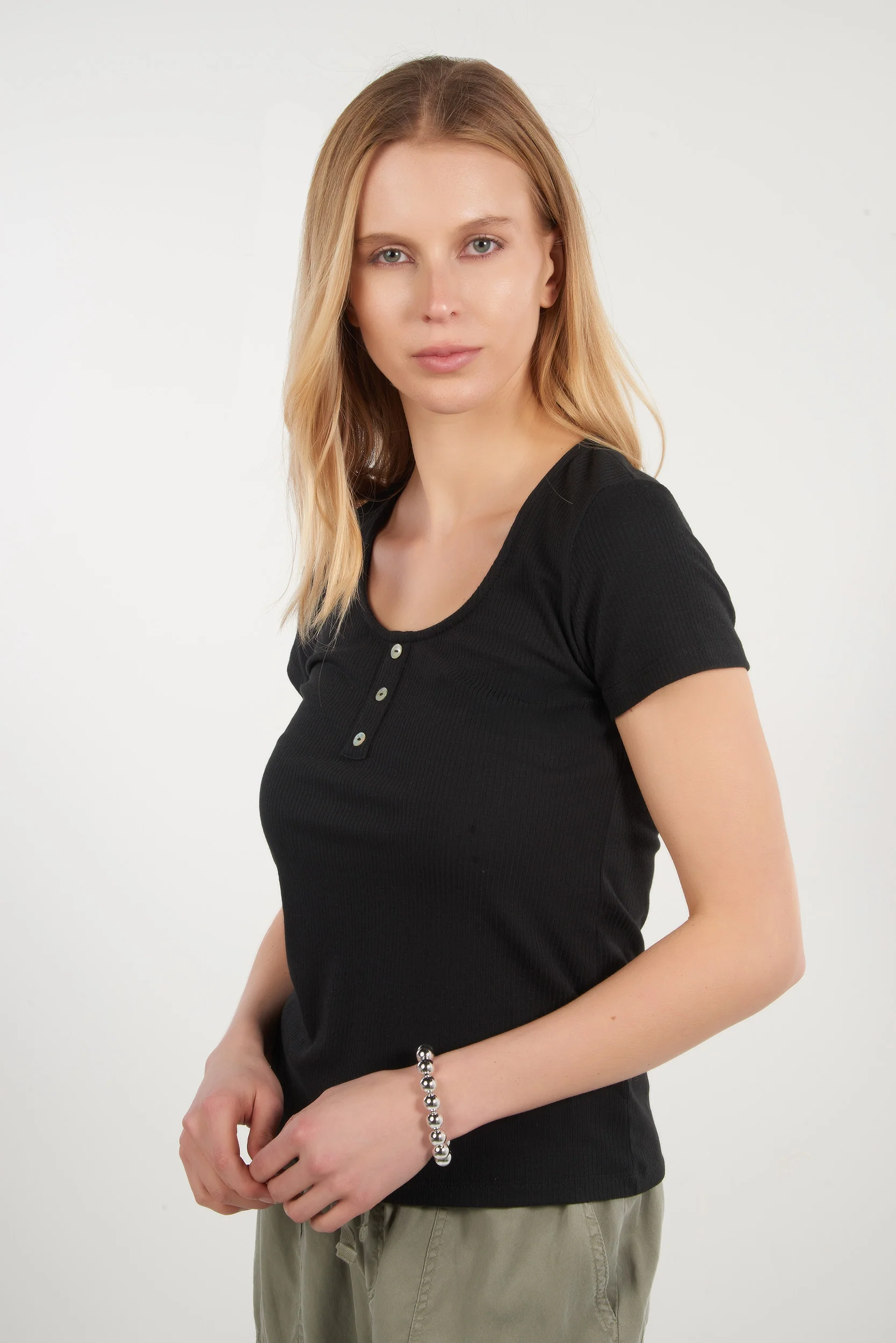 Haut côtelé à manches courtes - MARIANNE - (R-A18) - Image 8