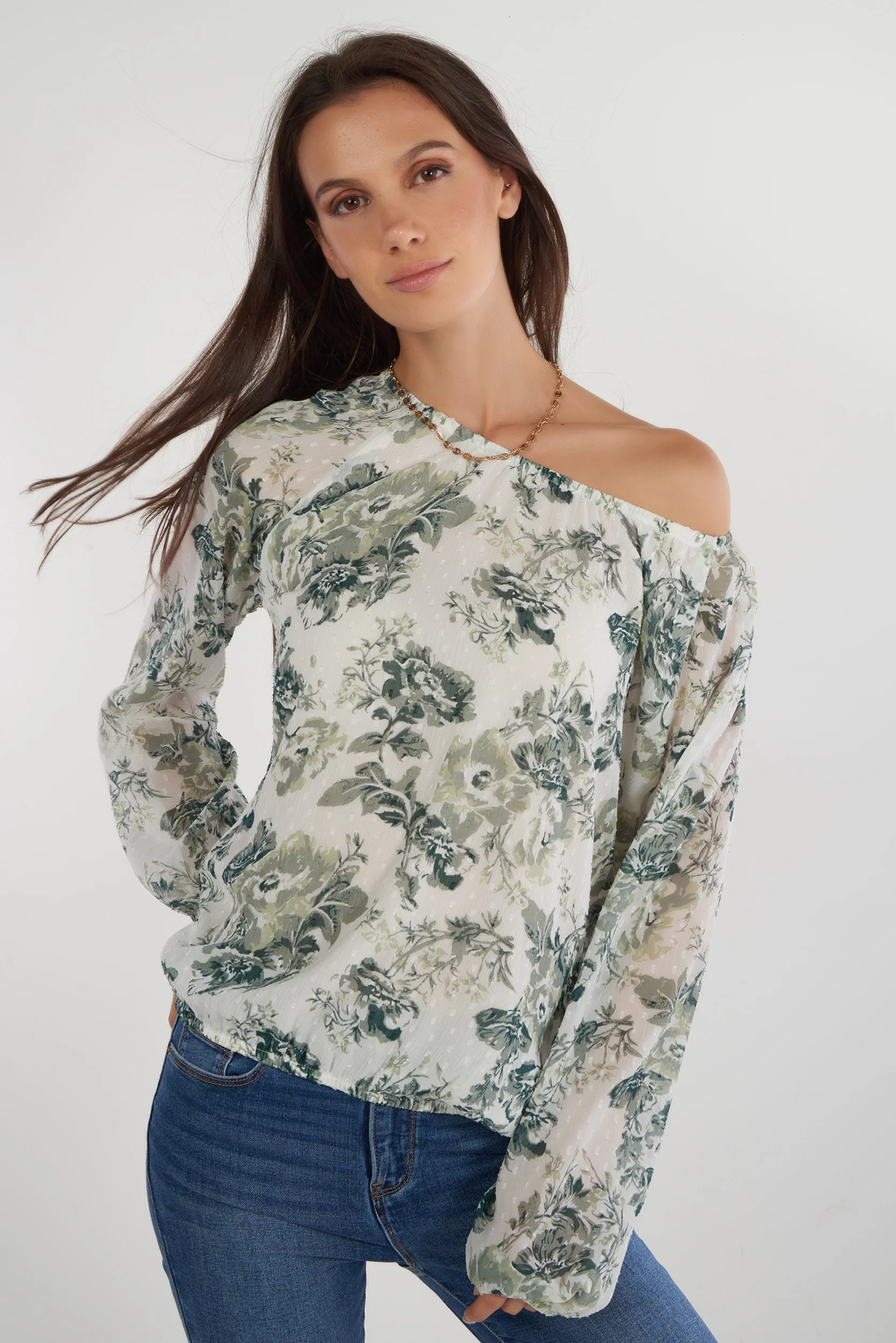 Haut en chiffon à imprimé fleuri - CLAUDINE-T - (R-A3) - Image 10