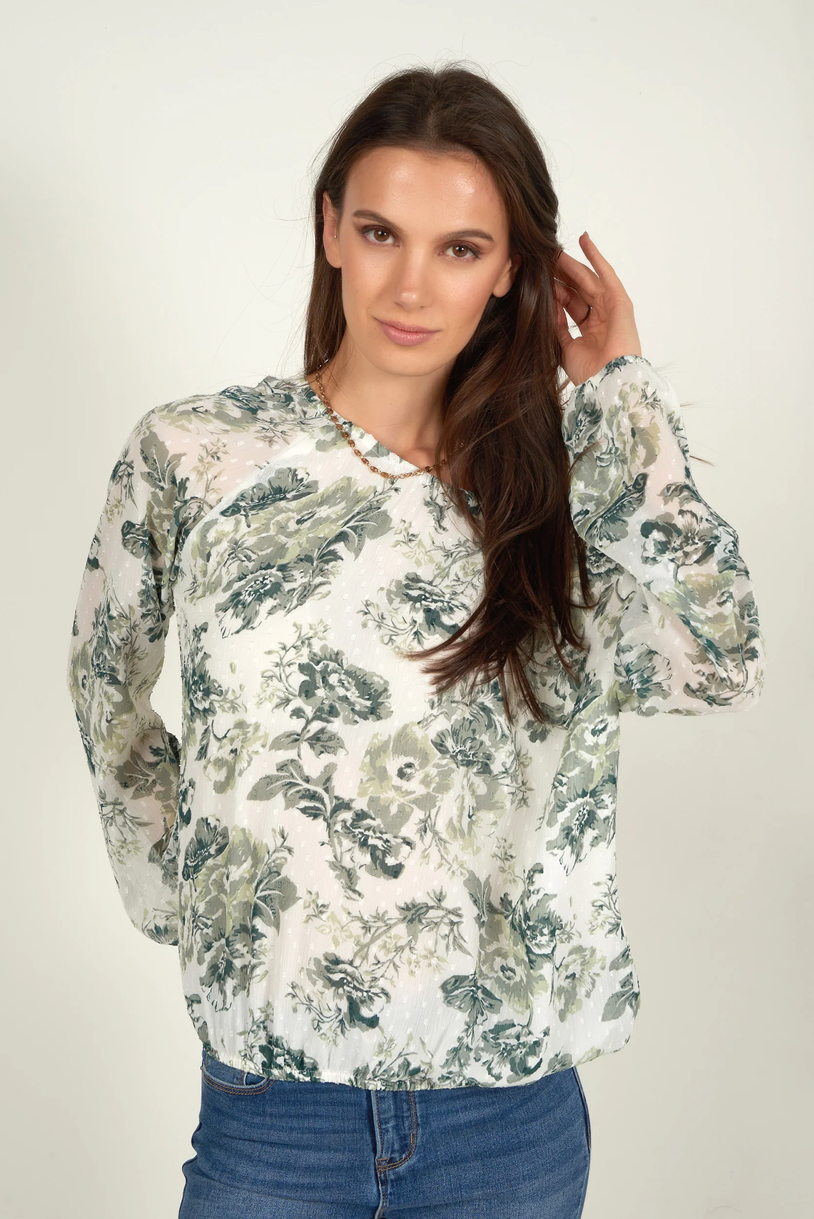 Haut en chiffon à imprimé fleuri - CLAUDINE-T - (R-A3) - Image 12
