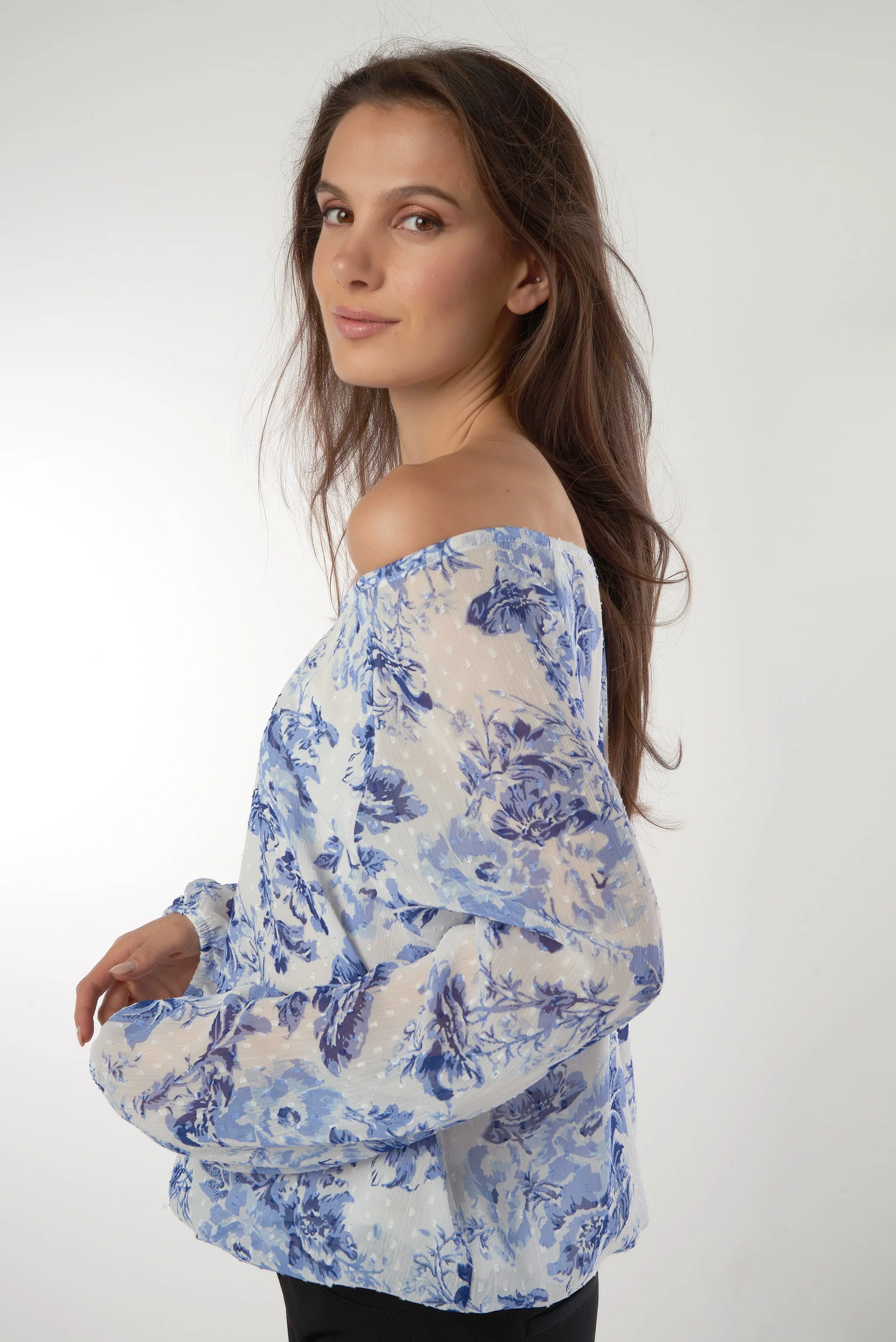 Haut en chiffon à imprimé fleuri - CLAUDINE-T - (R-A3) - Image 3
