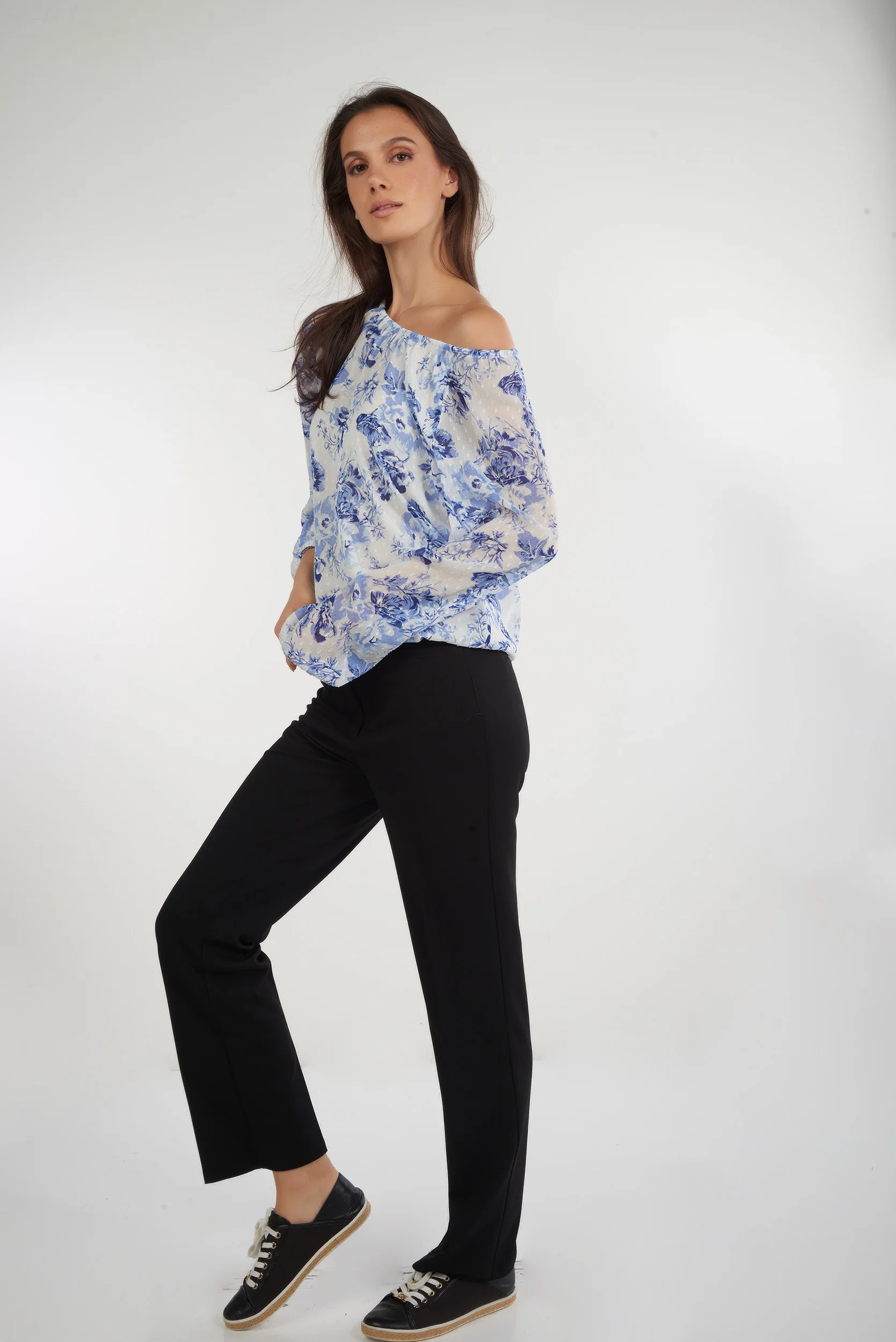 Haut en chiffon à imprimé fleuri - CLAUDINE-T - (R-A3) - Image 8