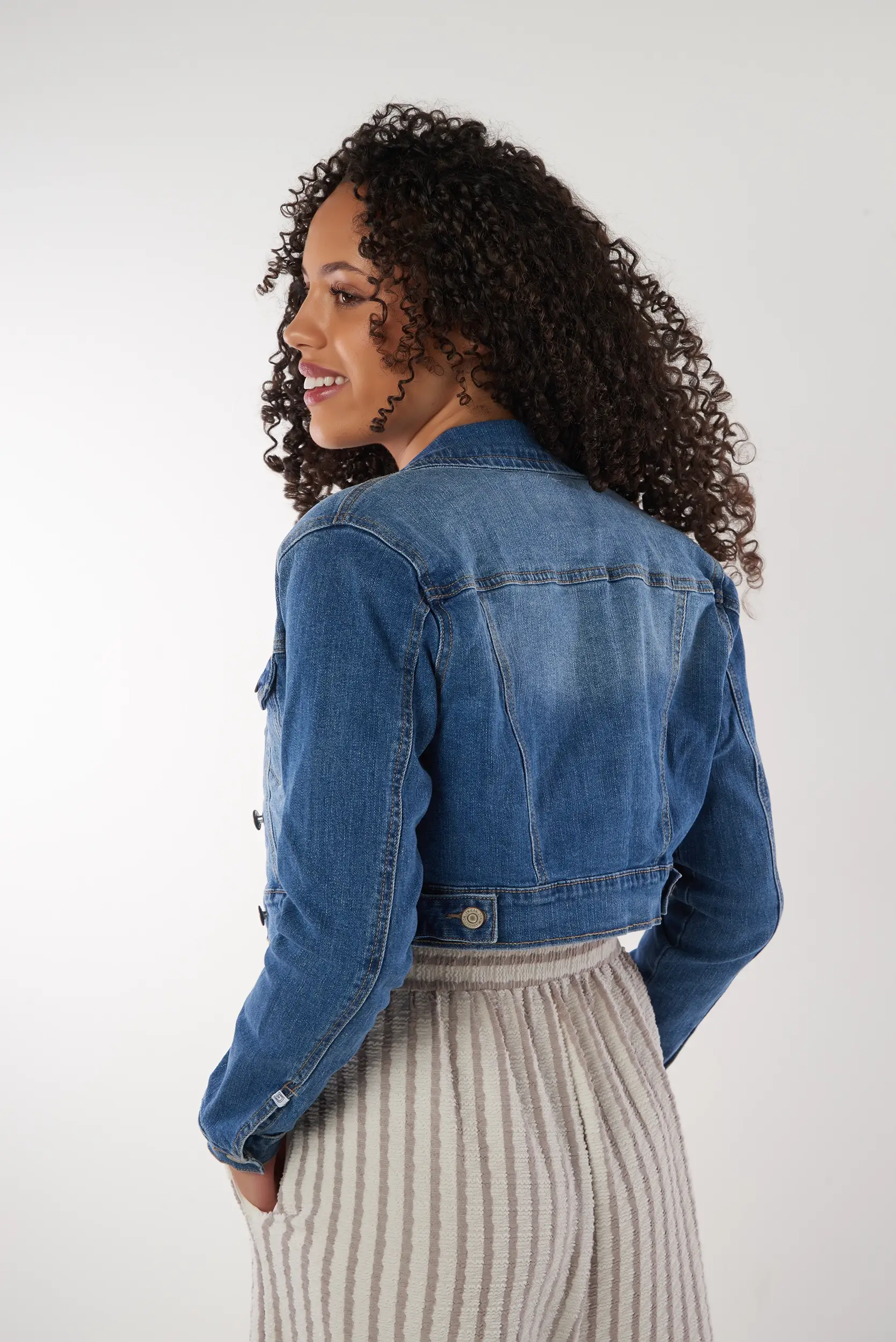 Veste courte en denim - EJ2056 - (E-C8) - Image 3