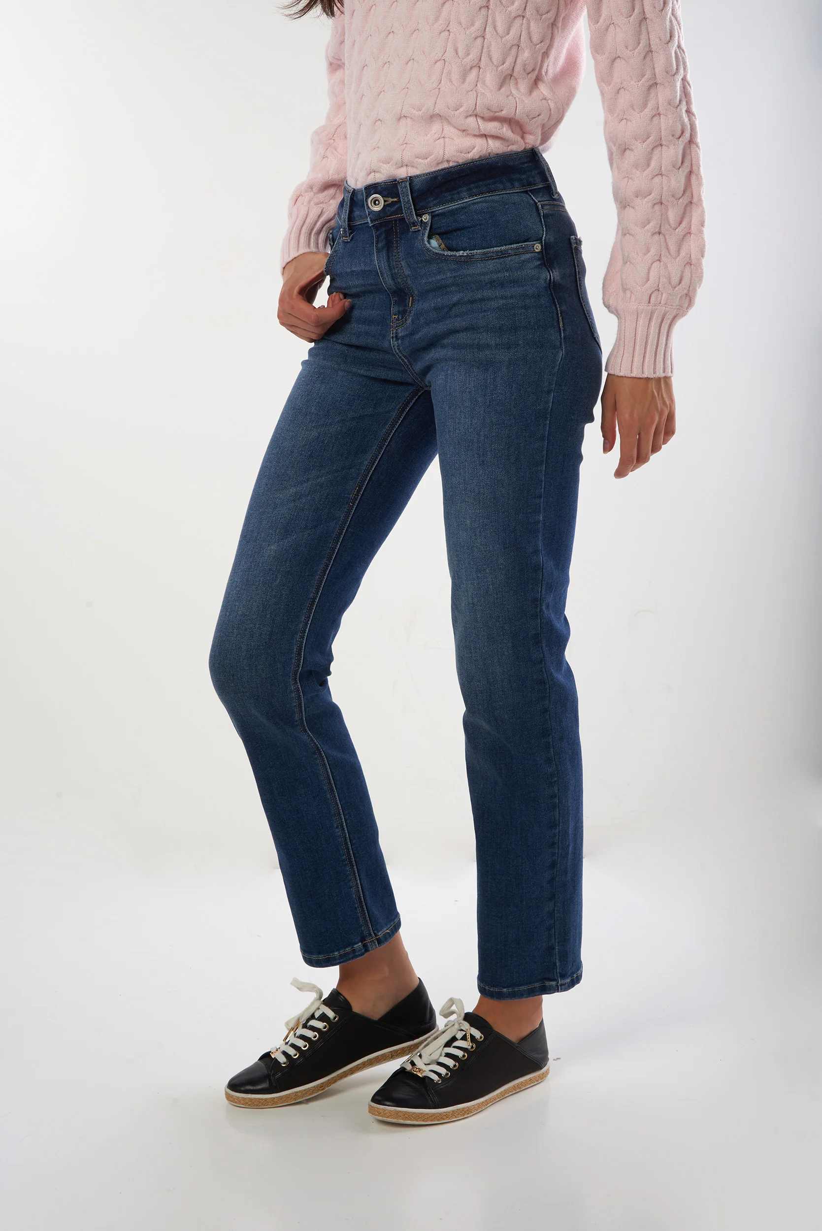 Jeans jambe droite à effet déchiré - EP3581 - (E-C17) - Image 3
