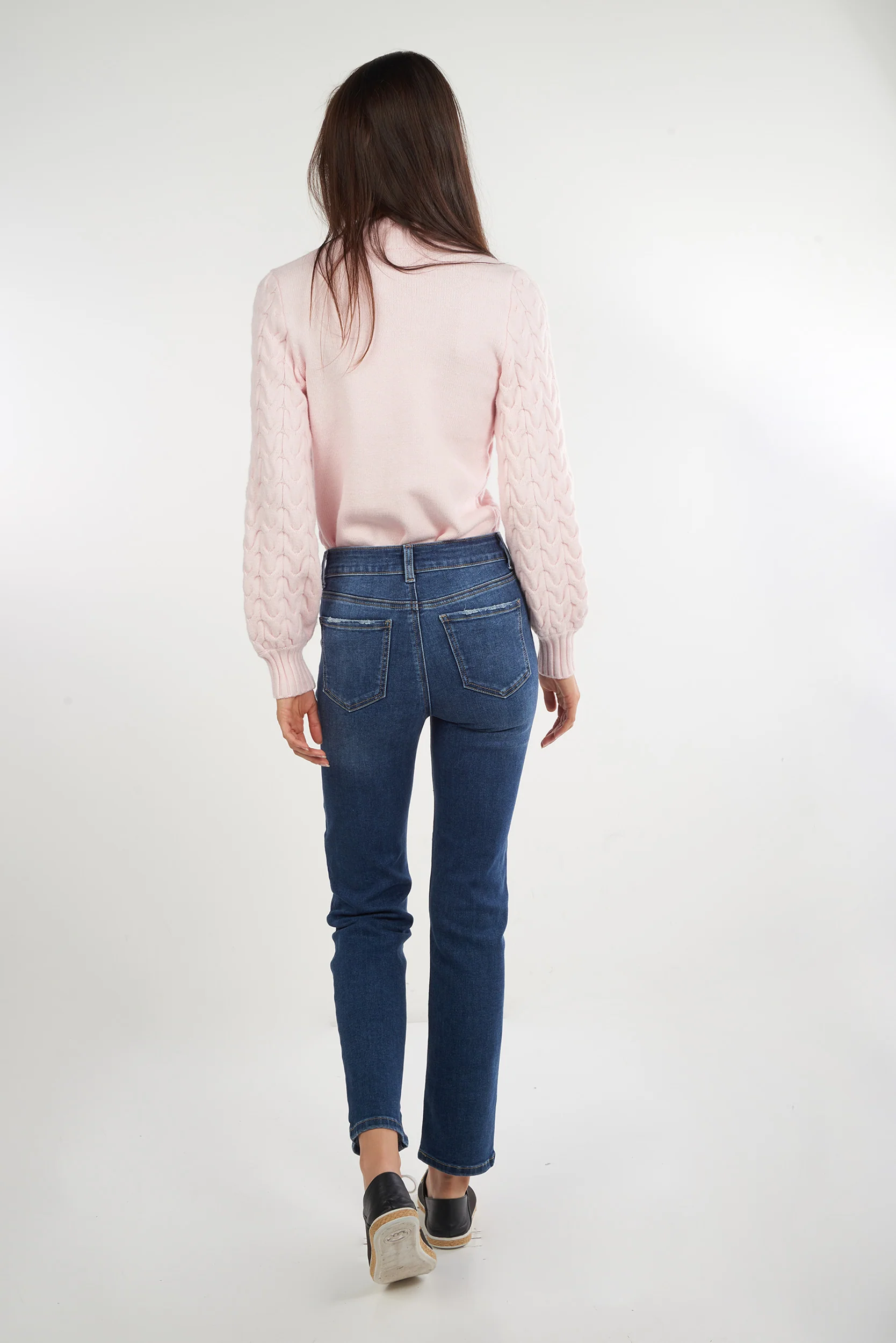 Jeans jambe droite à effet déchiré - EP3581 - (E-C17) - Image 5