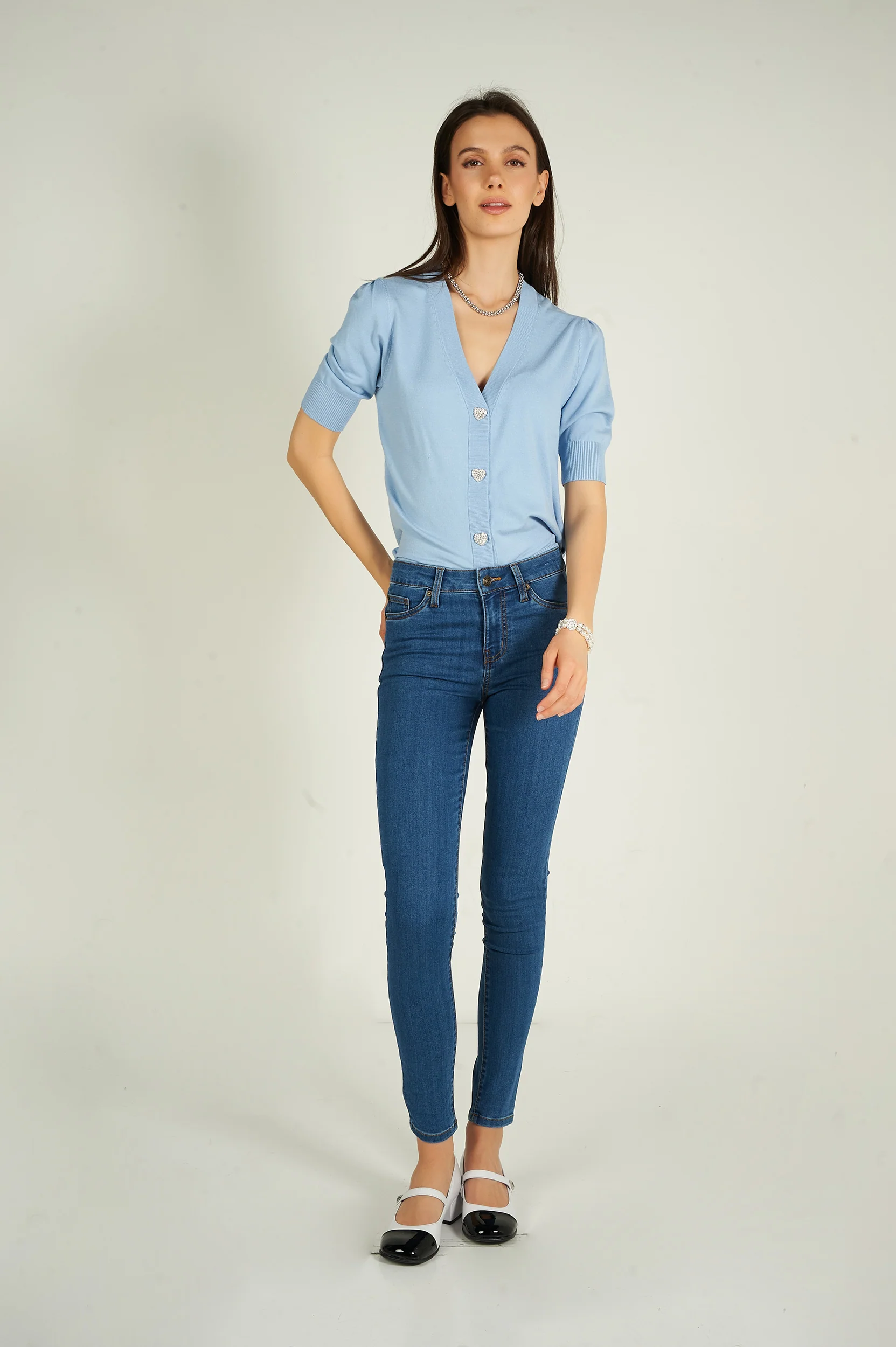 Jean à jambe étroite - CJ21038H18B - (E-C16) - Image 15