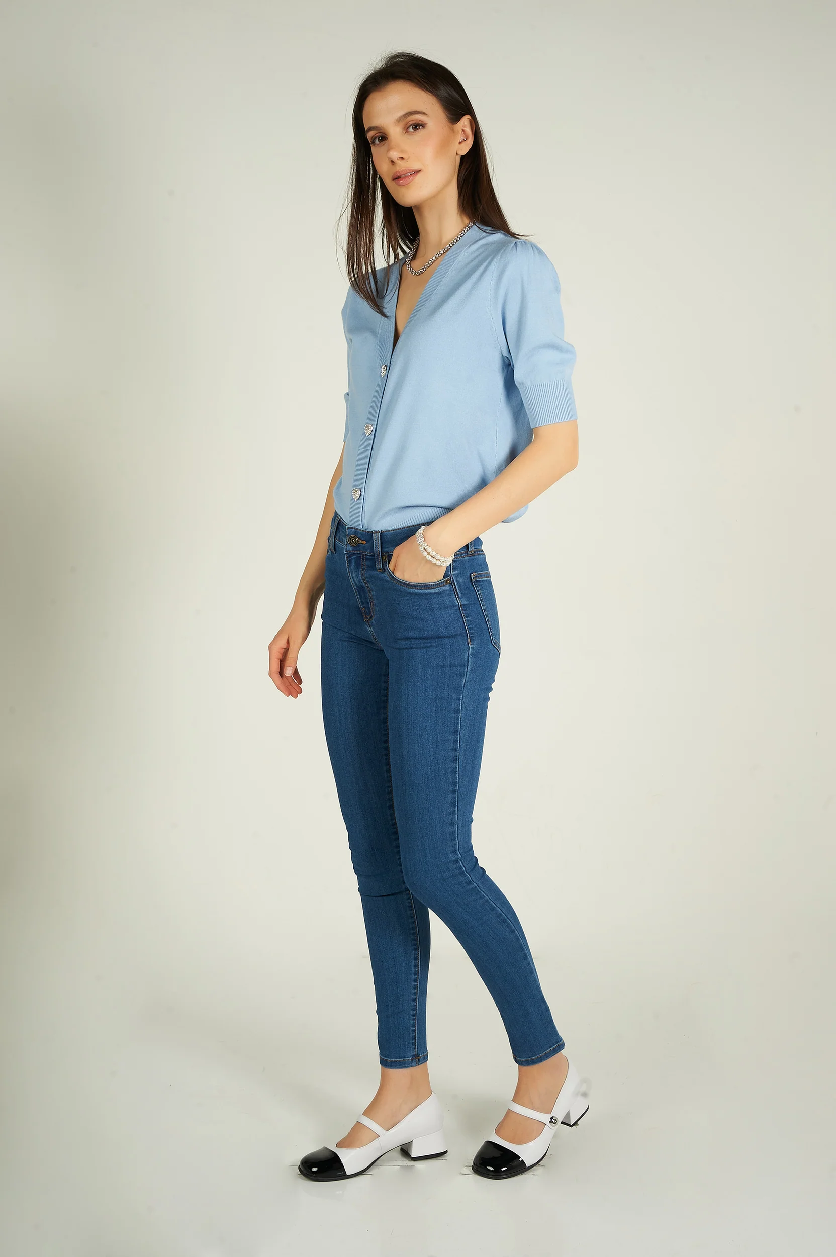 Jean à jambe étroite - CJ21038H18B - (E-C16) - Image 17