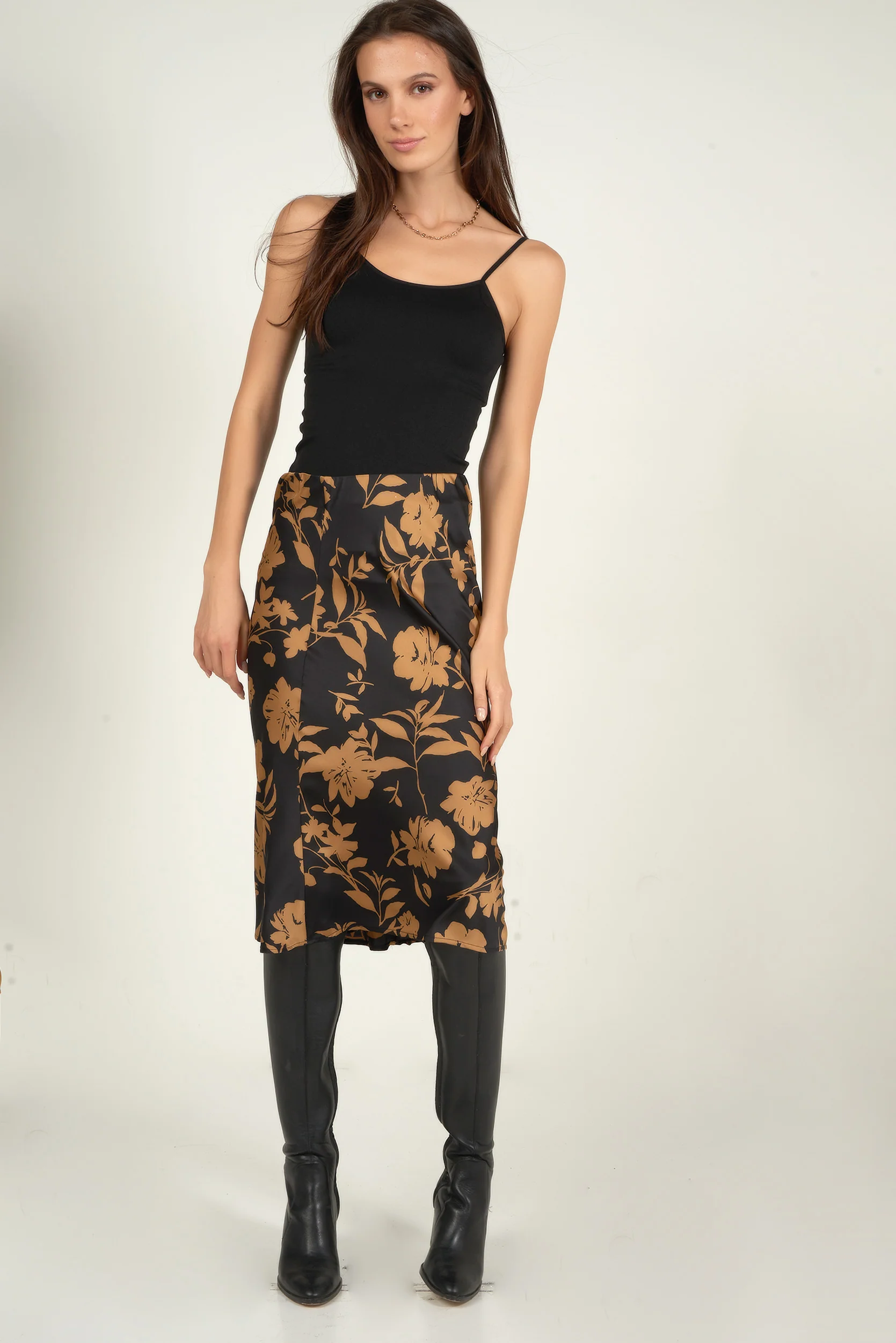Jupe midi en satin imprimée - ISELA - (R-B4) - Image 11