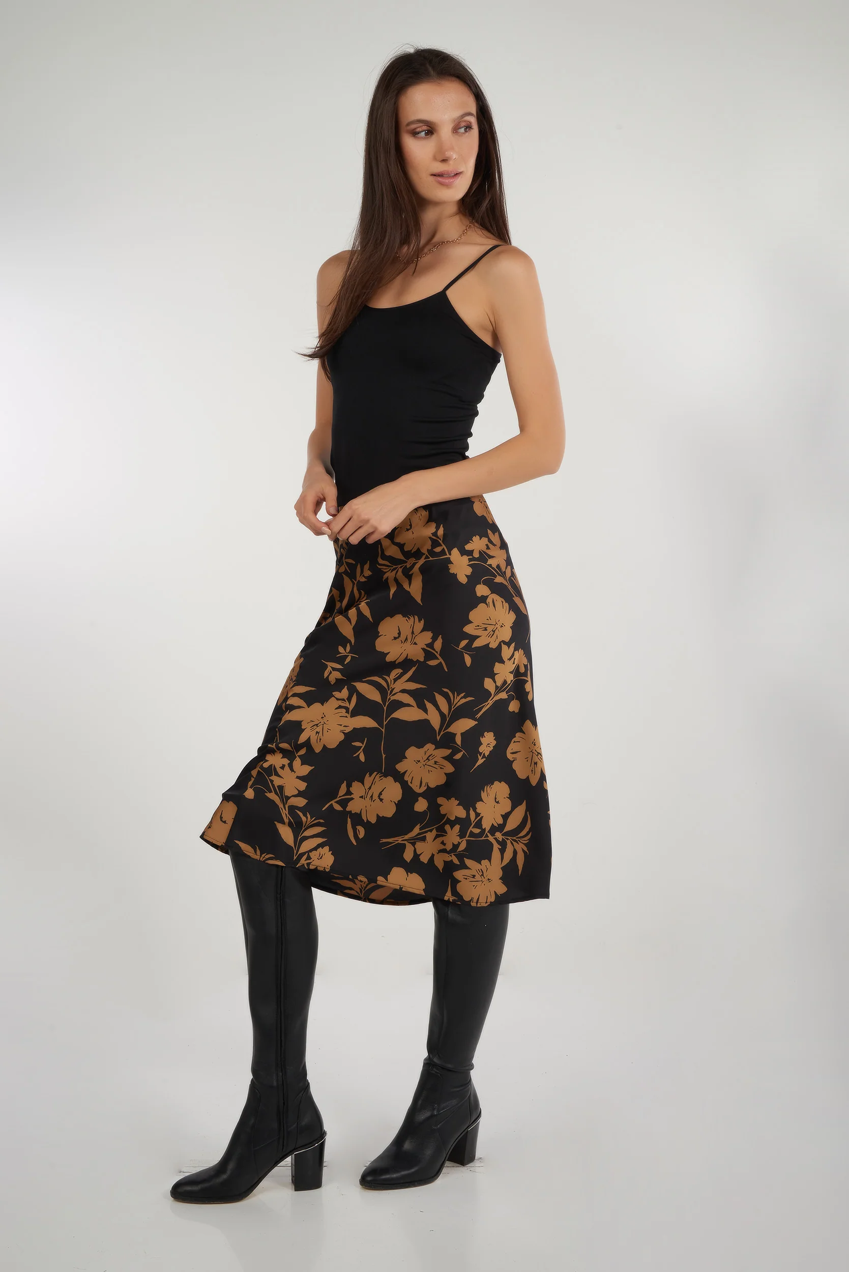 Jupe midi en satin imprimée - ISELA - (R-B4) - Image 13