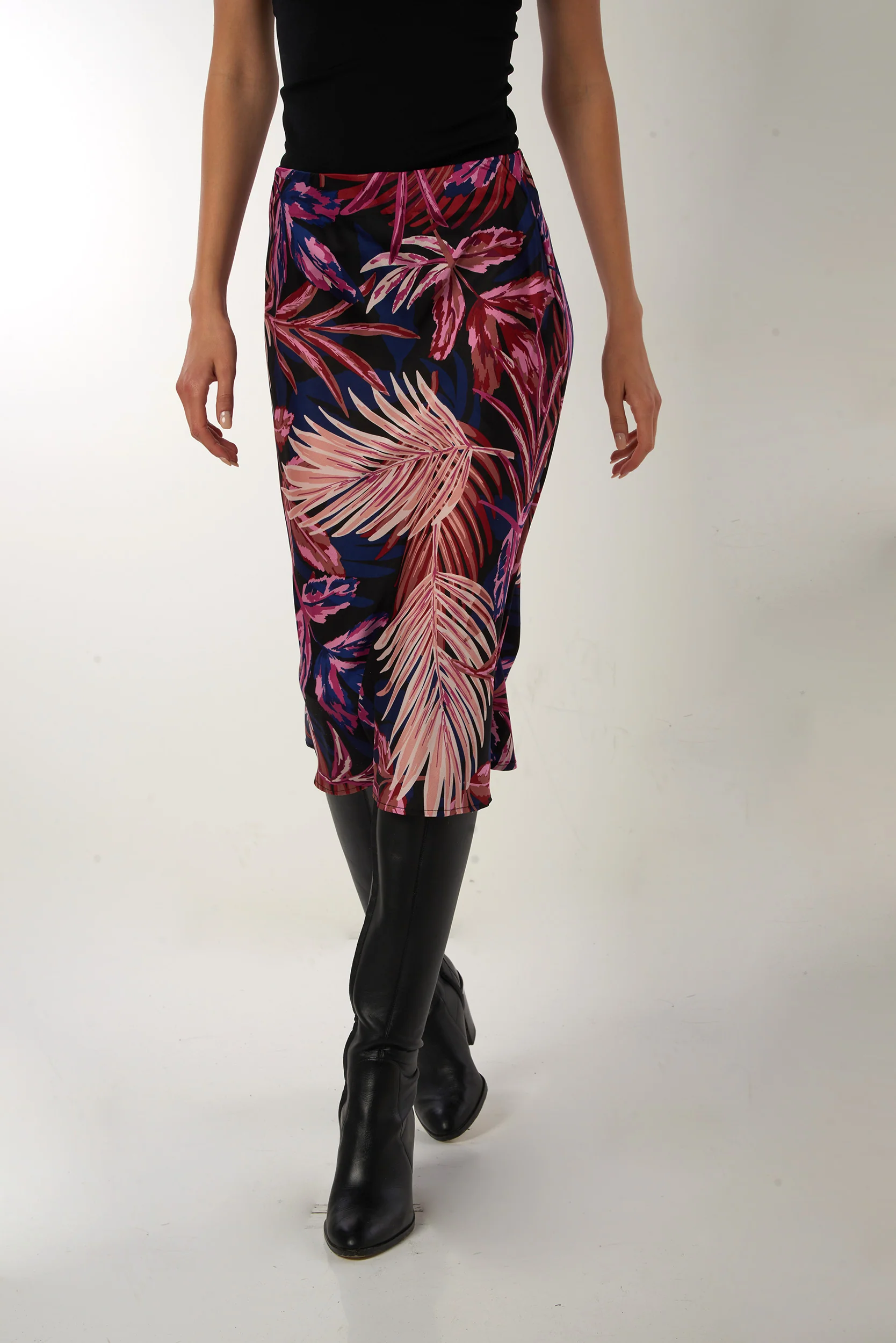 Jupe midi en satin imprimée - ISELA - (R-B4) - Image 3