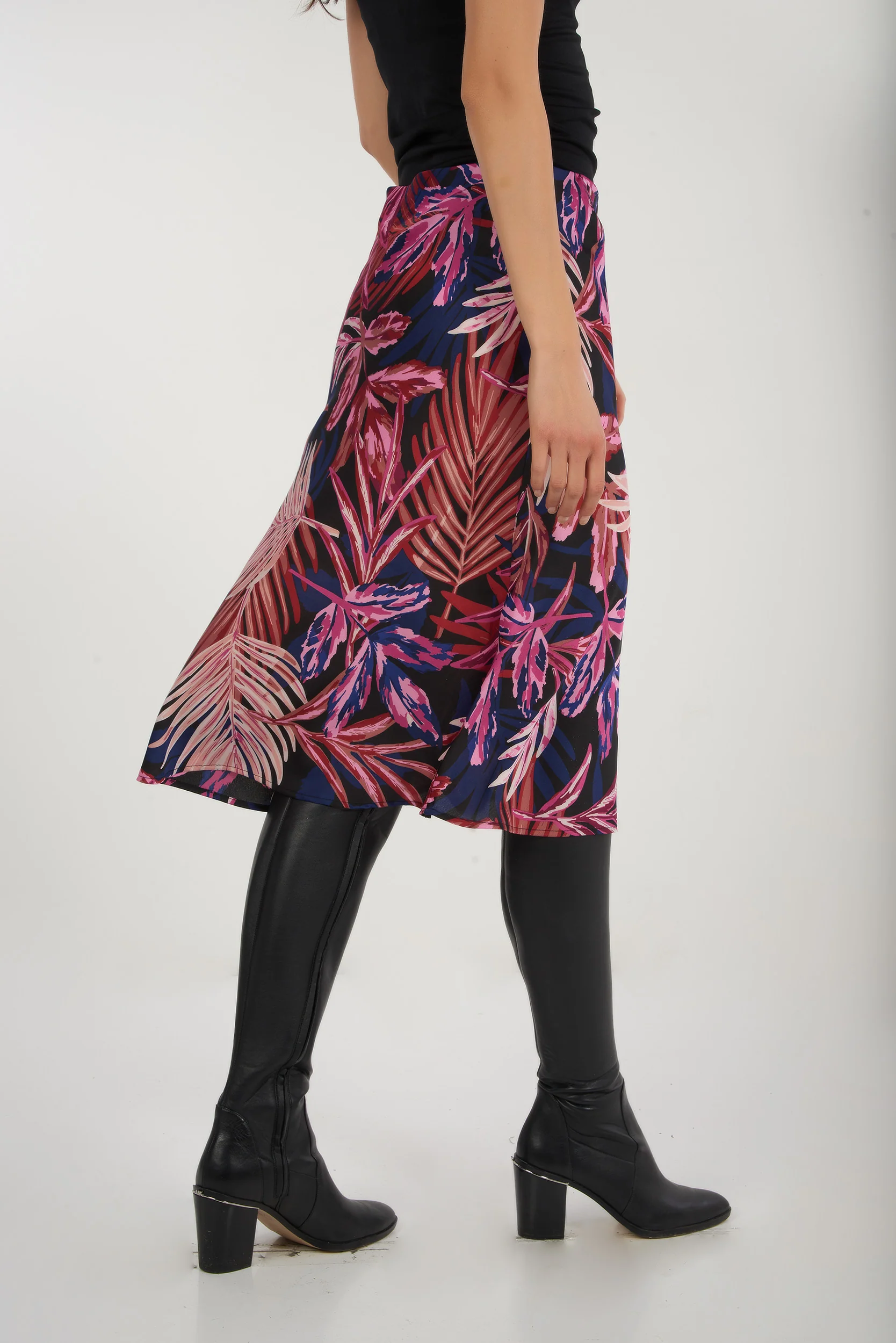 Jupe midi en satin imprimée - ISELA - (R-B4) - Image 4