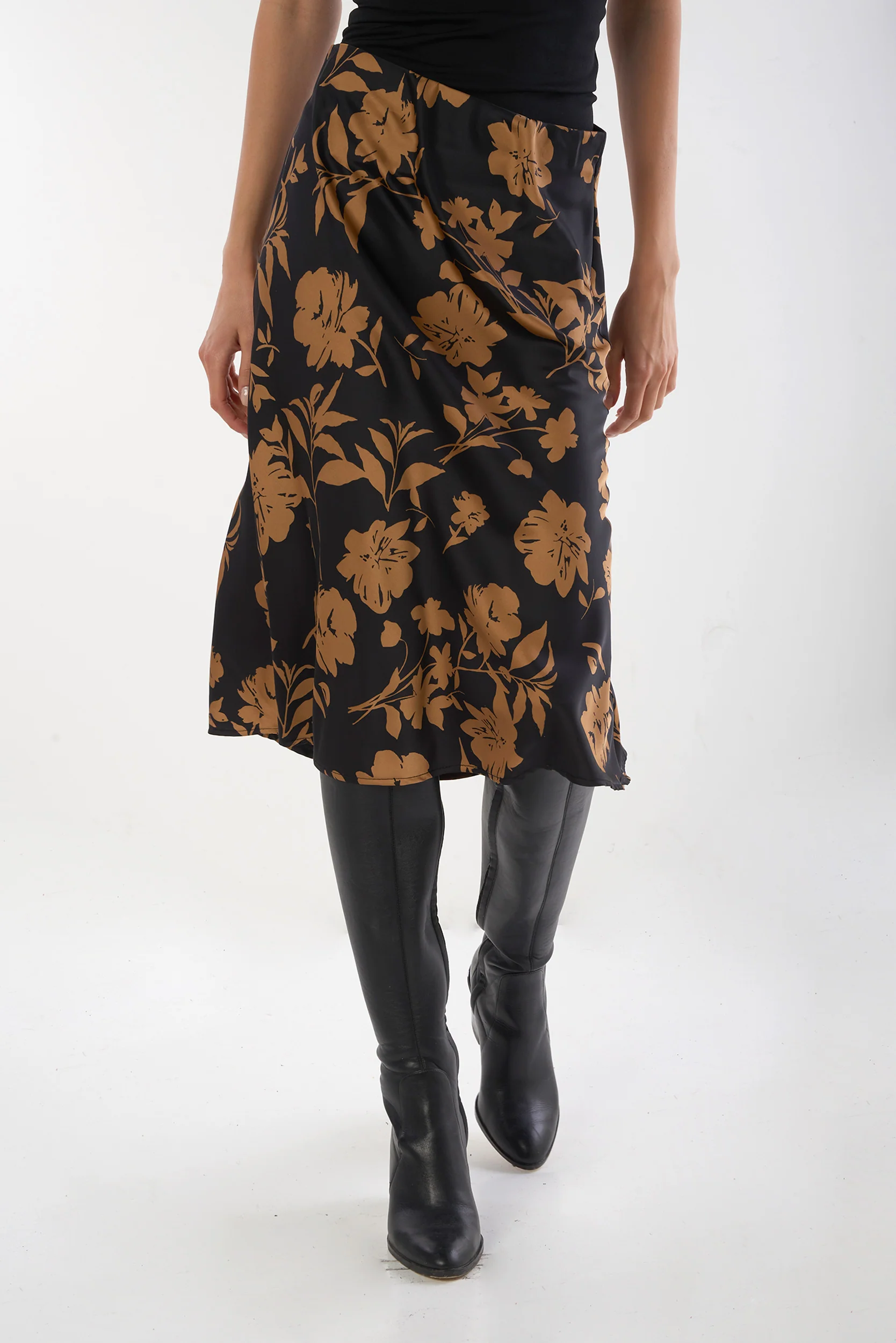 Jupe midi en satin imprimée - ISELA - (R-B4) - Image 8