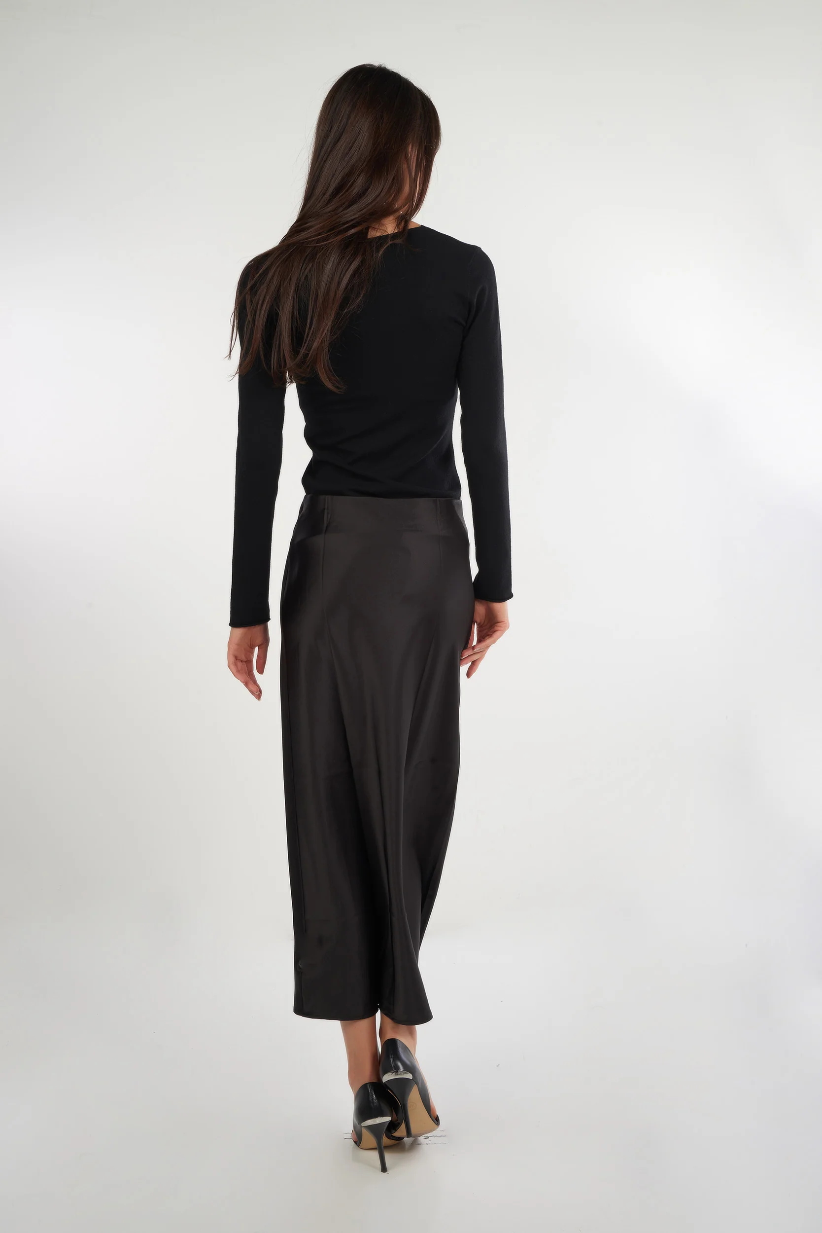 Jupe midi en satin - ISK1381 - (E-B1) - Image 11
