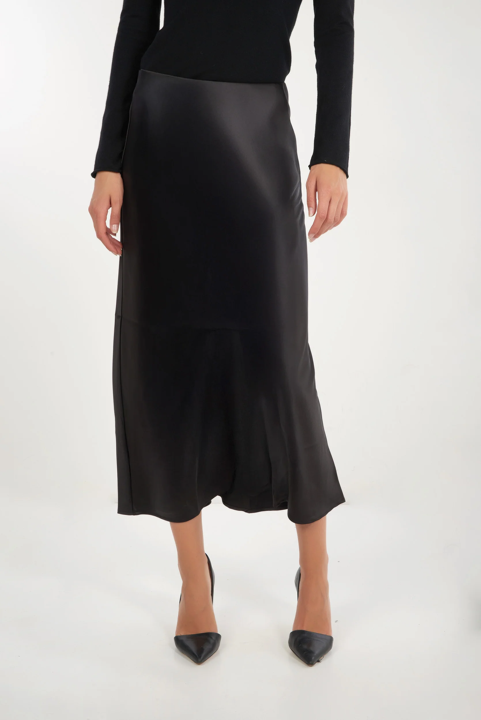 Jupe midi en satin - ISK1381 - (E-B1) - Image 7