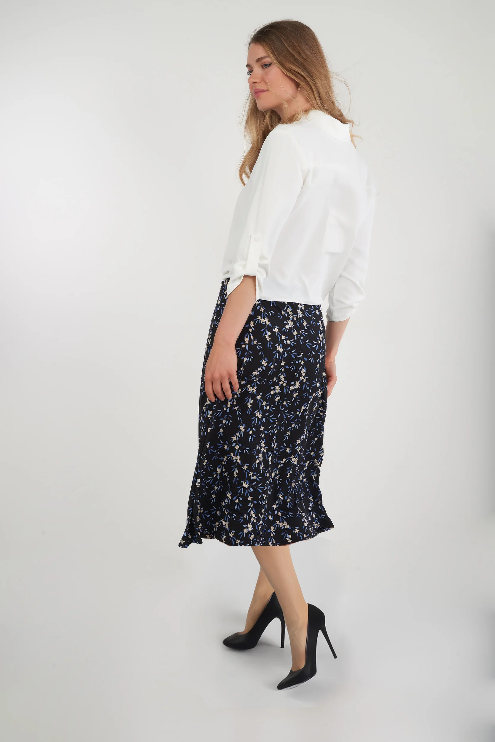 Jupe midi fleurie - ESTEBANA - (R-B4) - Image 5