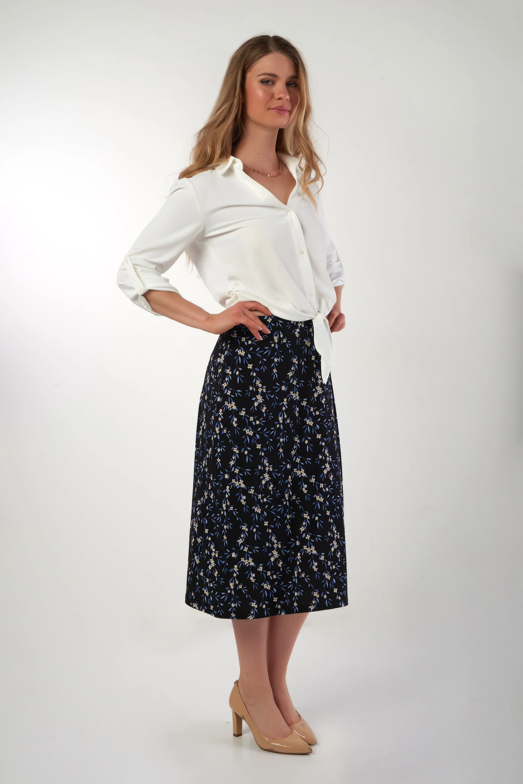 Jupe midi fleurie - ESTEBANA - (R-B4) - Image 6