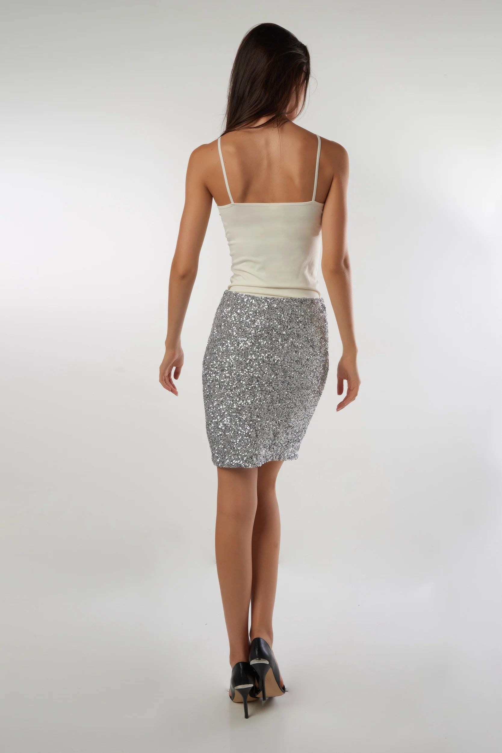 Jupe mini avec paillettes - NORA-F25 - (R-B6) - Image 12