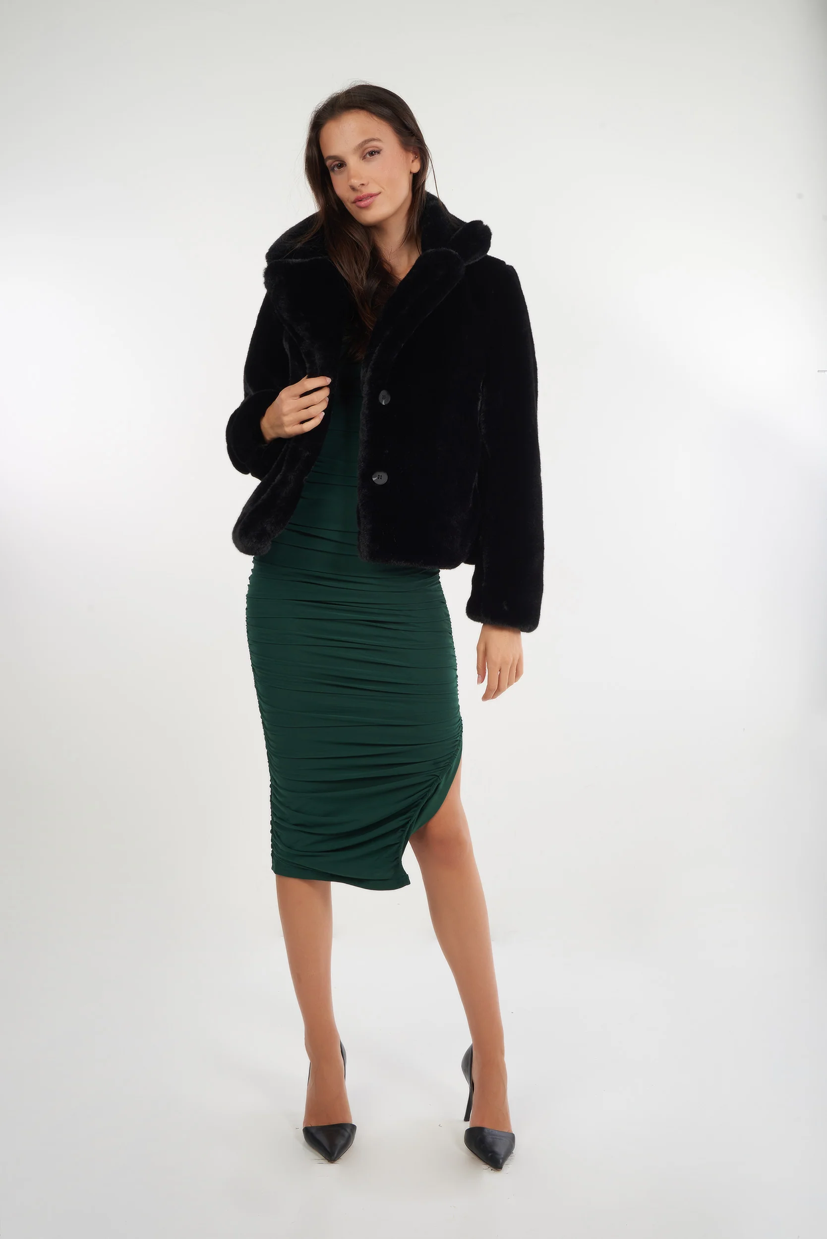 Manteau court en fourrure - DIANA -  (E-C6) - Image 14
