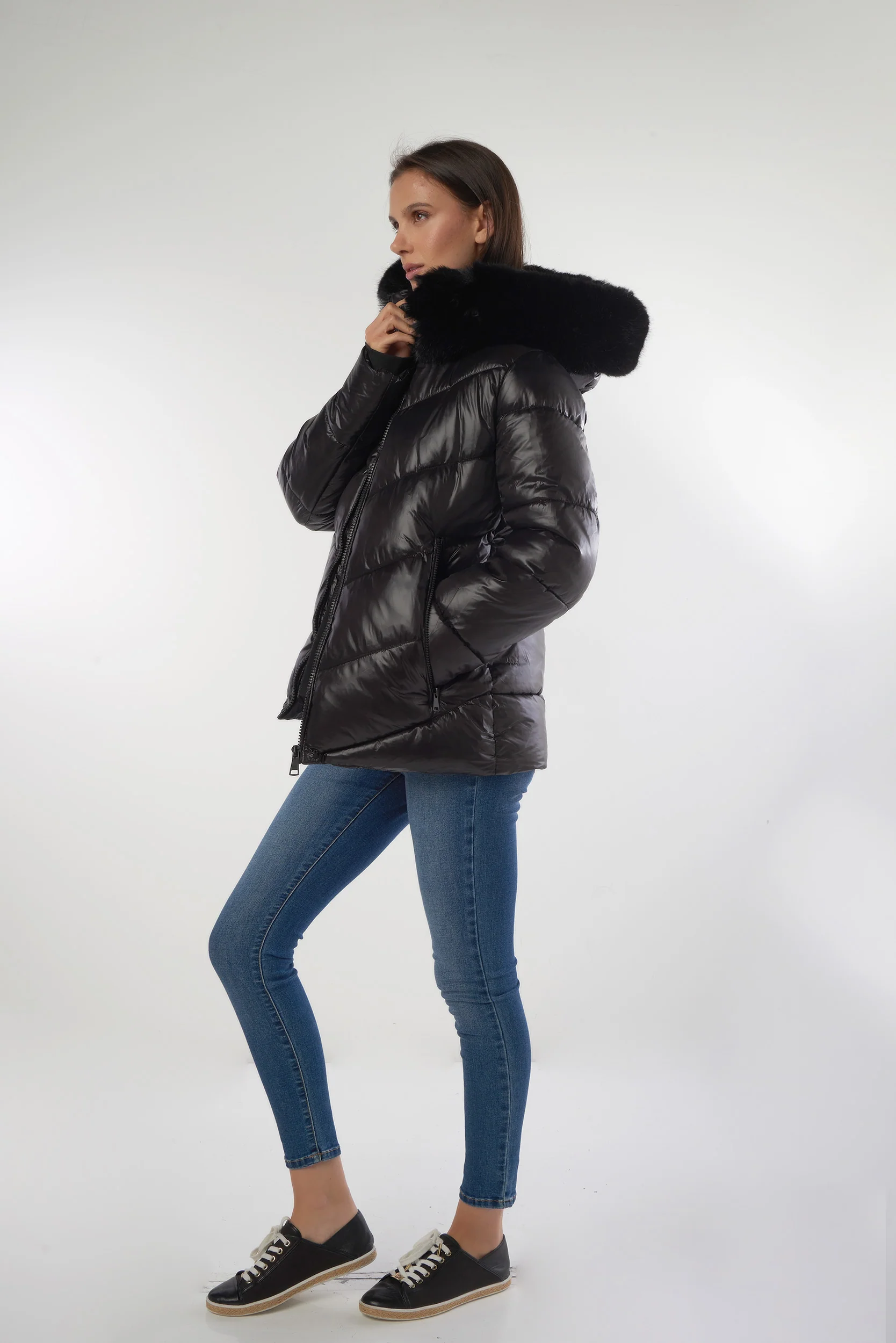 Manteau court à capuche en fourrure - MALAK - (E-C3) - Image 10