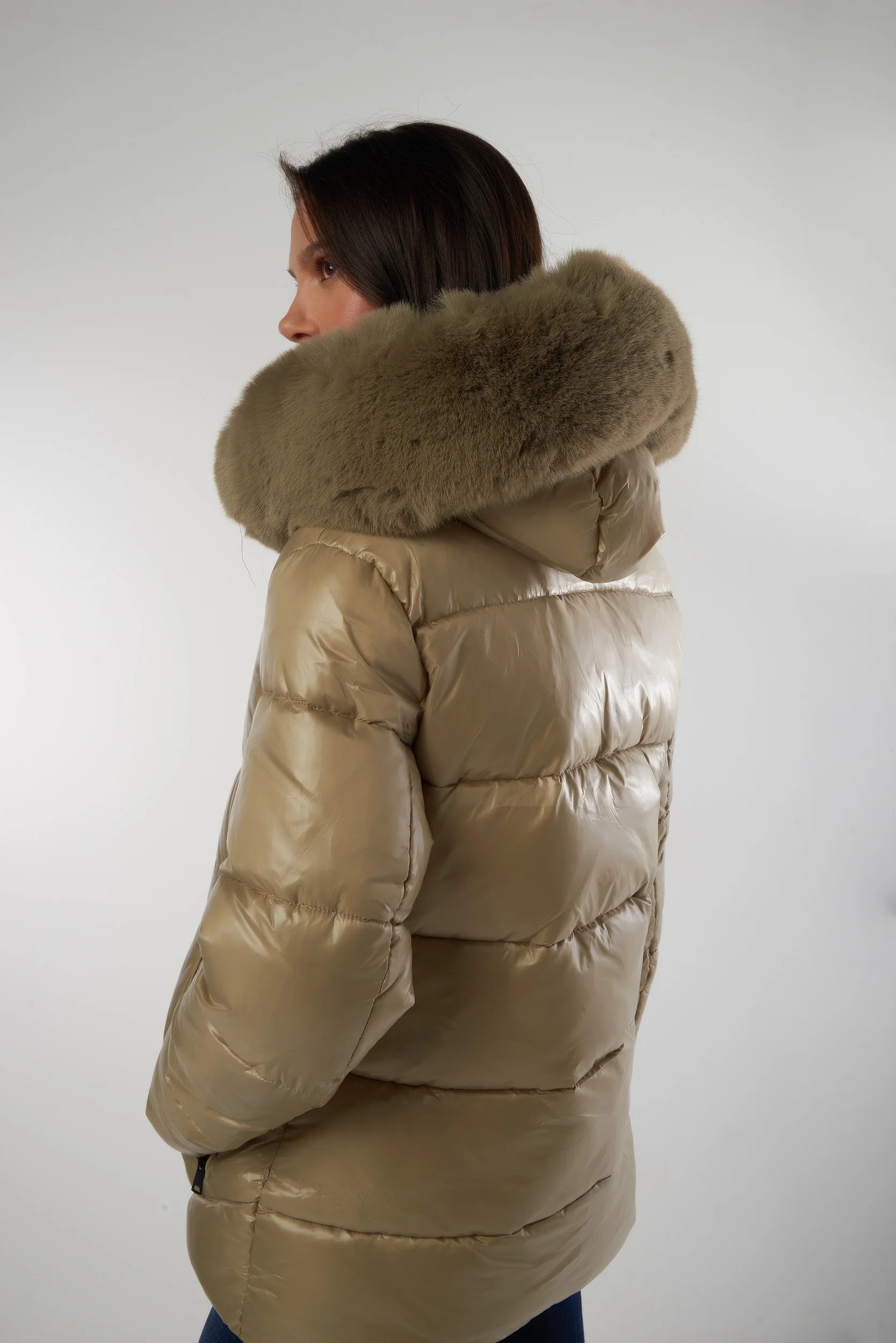 Manteau court à capuche en fourrure - MALAK - (E-C3) - Image 12